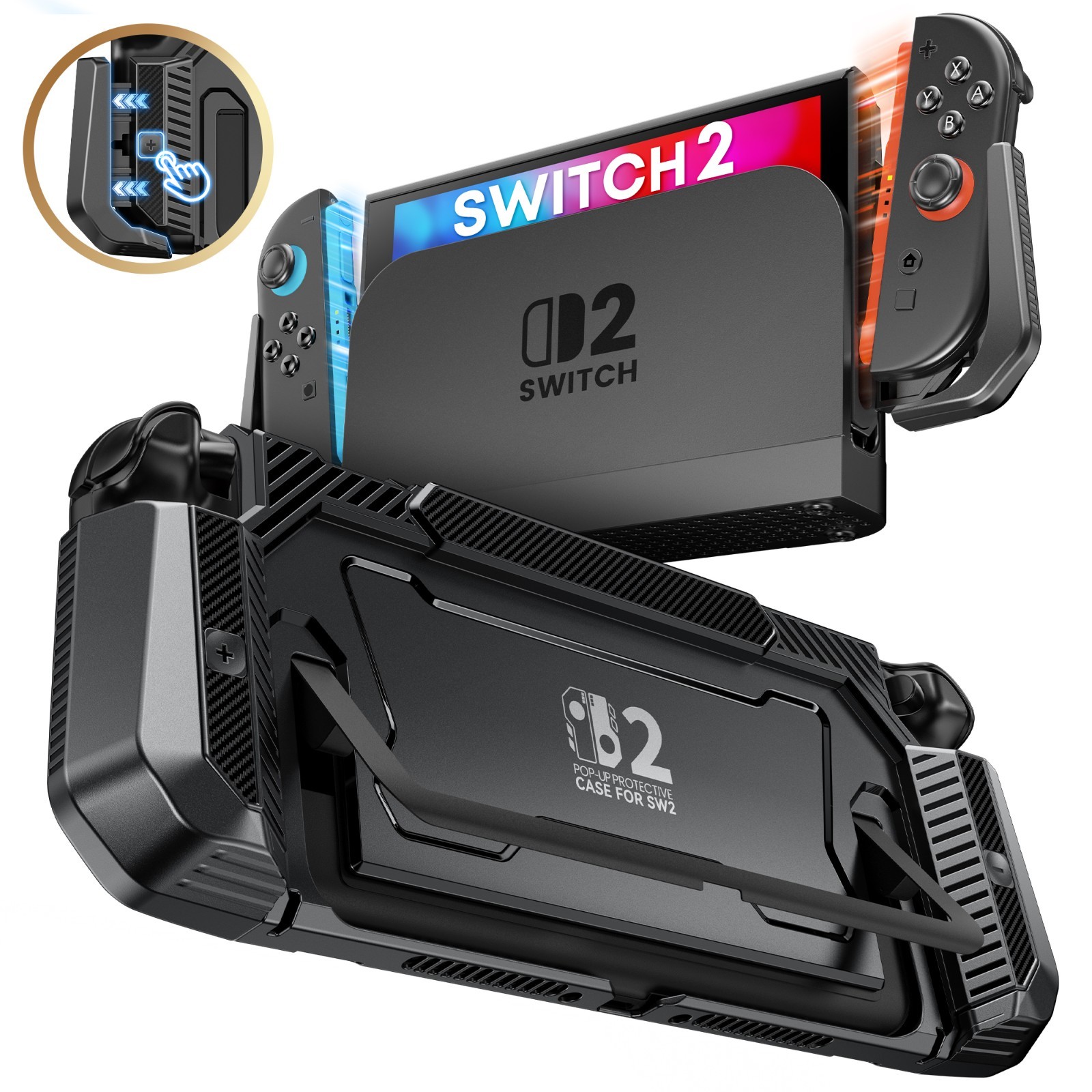 Dockable Protective Case Ergonomic Grip for Nintendo Switch 2 2025 Console