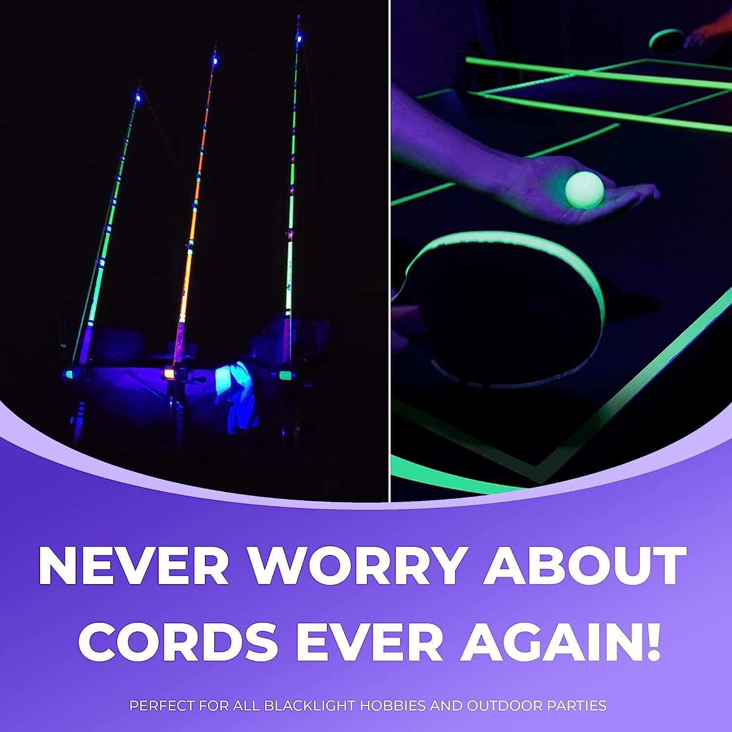 Neonic Rechargeable UV LED Black Light Battery Powered Blacklight Cordless 395