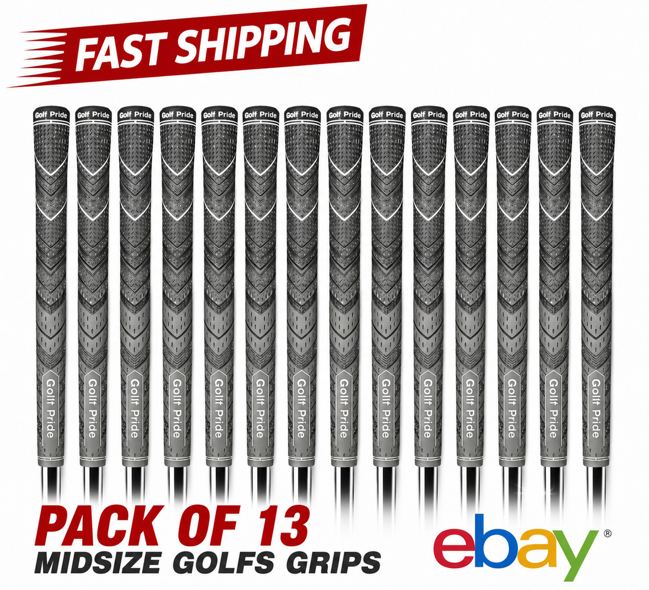Golf Pride 2026 MCC Plus 4 Grips, Gray Set of 13 NEW Golf Pride Midsize Size