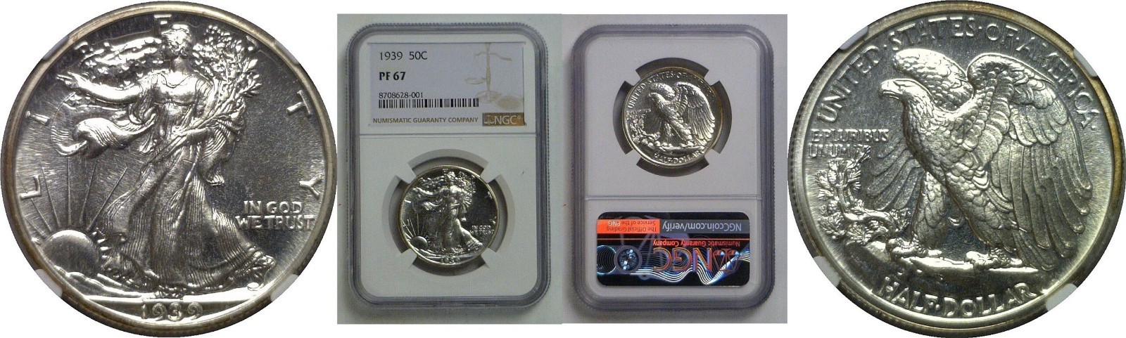 1939 Walking Liberty Half Dollar NGC PF-67