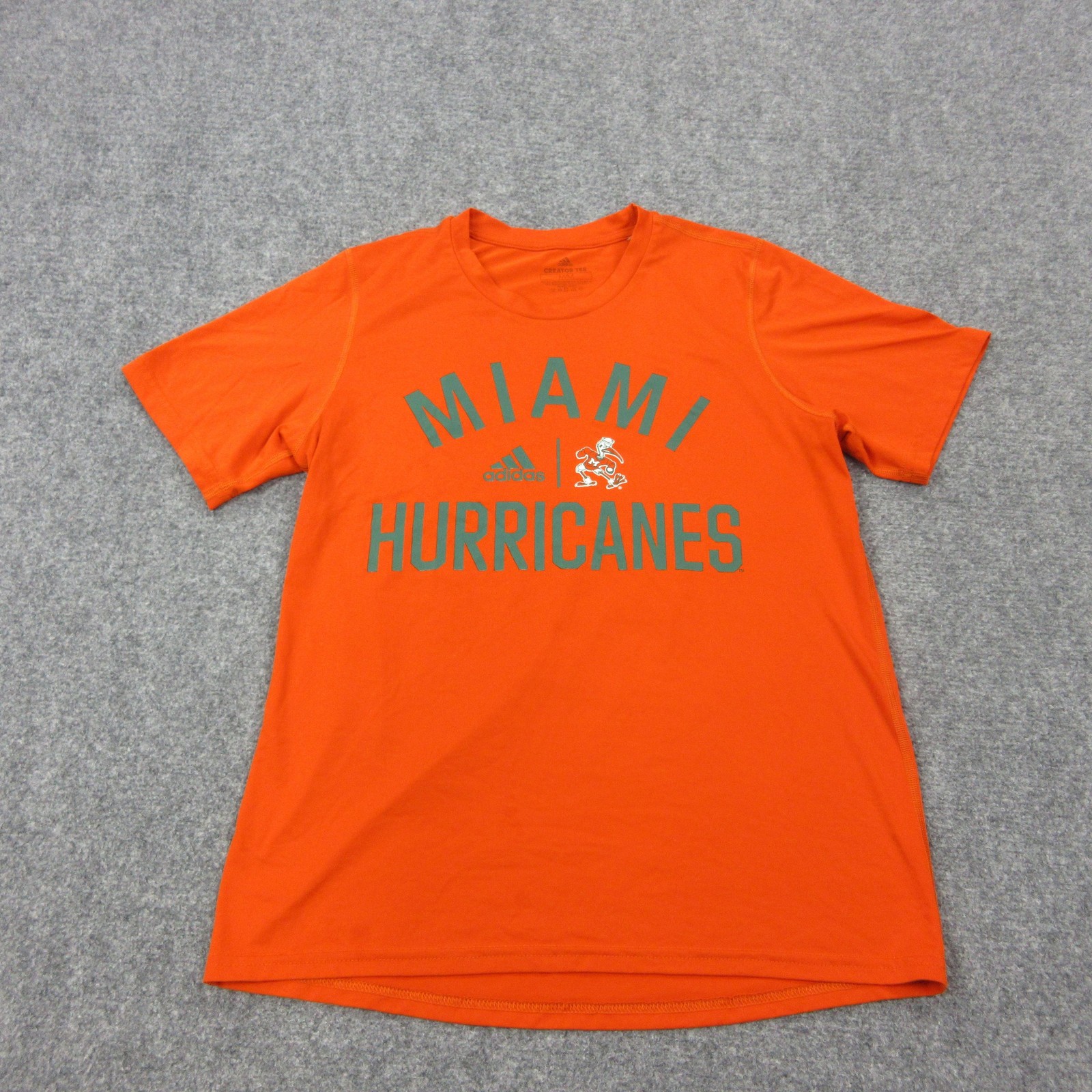 Miami Hurricanes Shirt Mens Medium Orange NCAA Football Adidas AEROREADY Tee