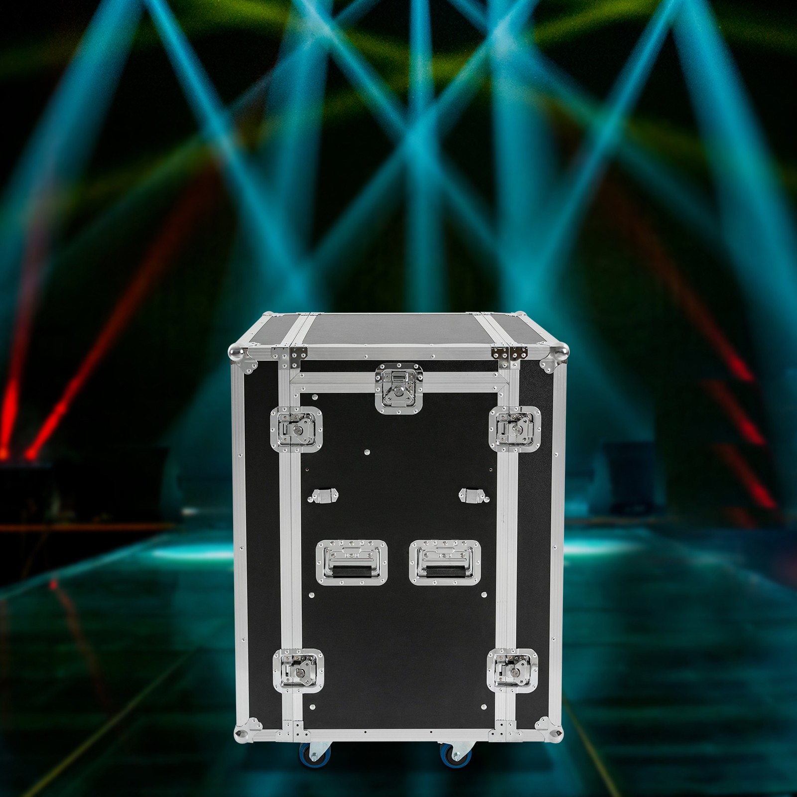 14U PA DJ Rack / Road Case Slant Mixer Top Rack with 2* DJ Table Tops 661.39lbs