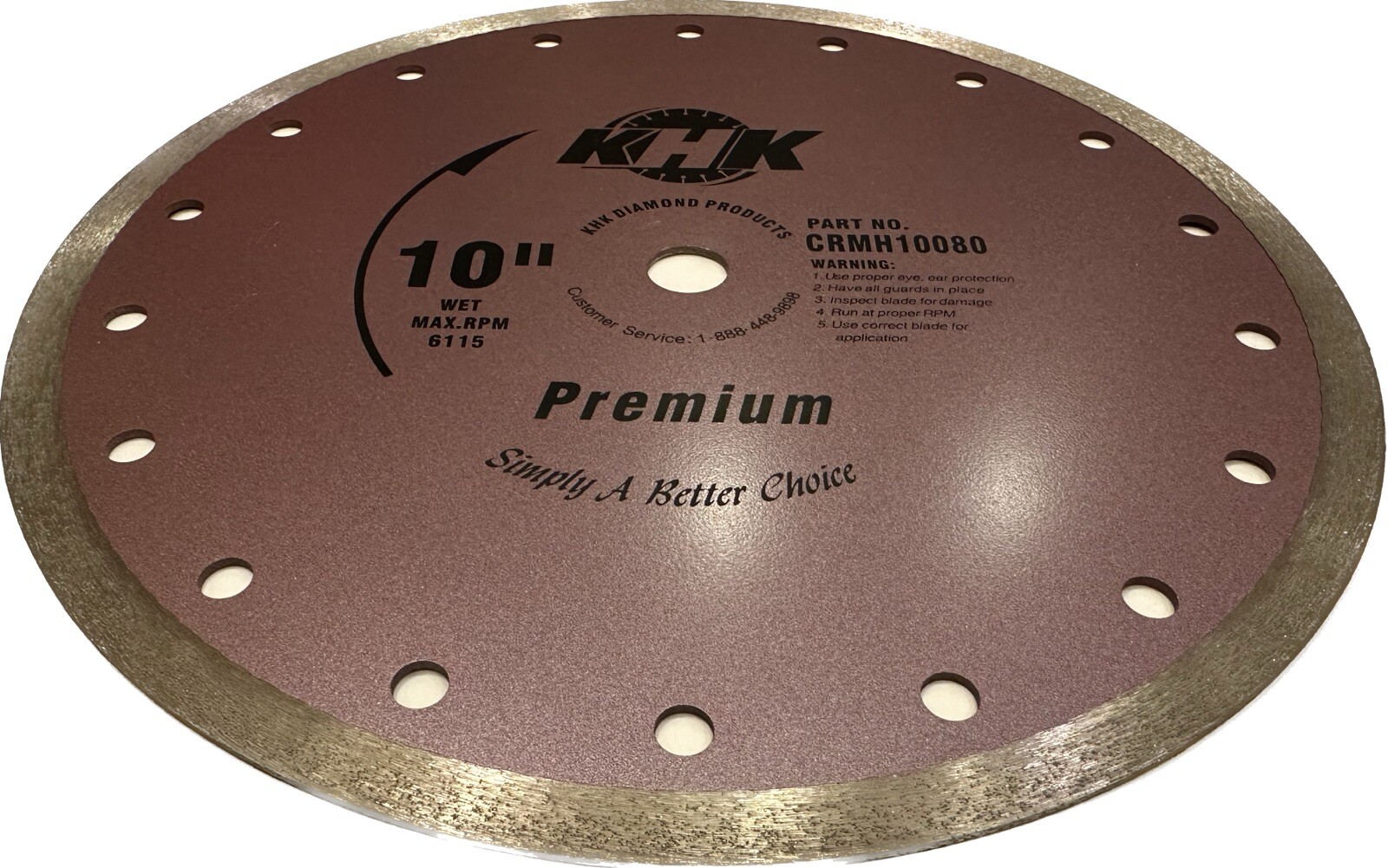 10" x .080" Premium Continuous Rim Marble Blade, Wet Cut