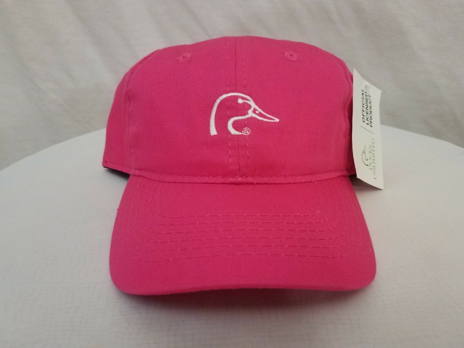 Ducks Unlimited Ladies Hot Pink Baseball Hat Cap White Logo Adjustable NWT