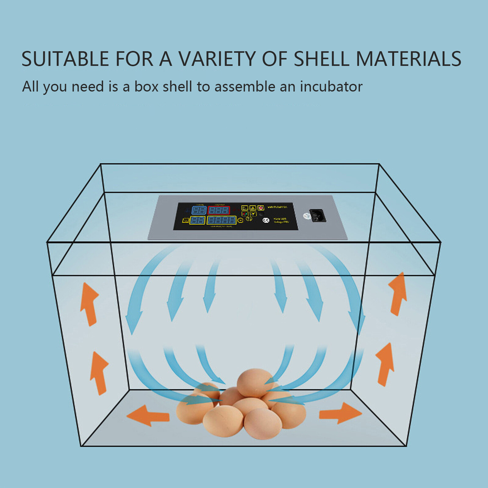 US Plug 110V Egg Incubator Automatic Hatcher DIY Poultry Hatching Machine ym