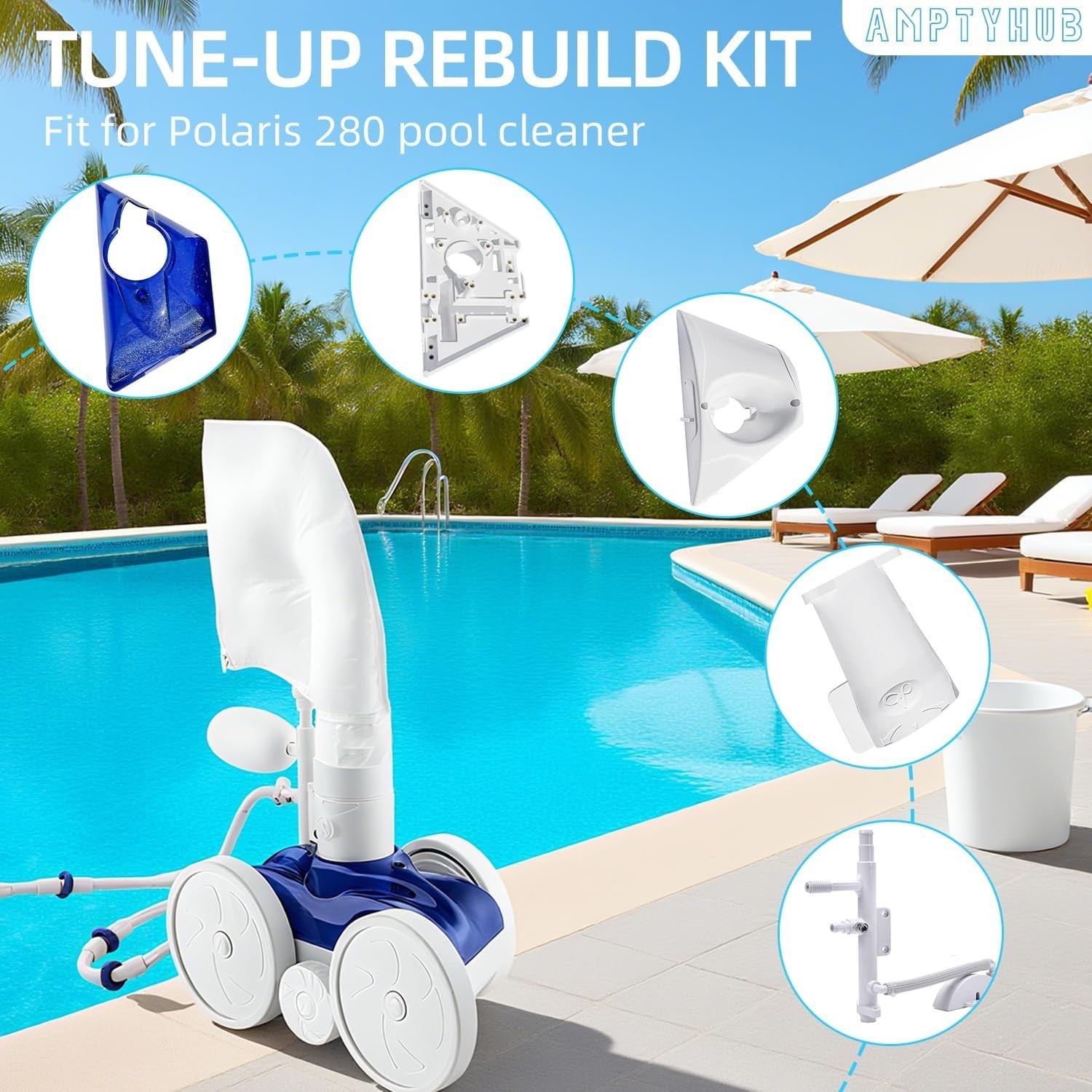 Shell Rebuild Repair Kit Replacement for Automatic Pool Cleaner Zodiac 2