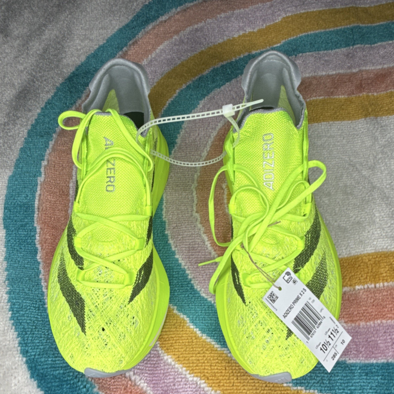 adidas ADIZERO PRIME X 2 S Men's Running Shoes Yellow Gray Mesh Lightweight