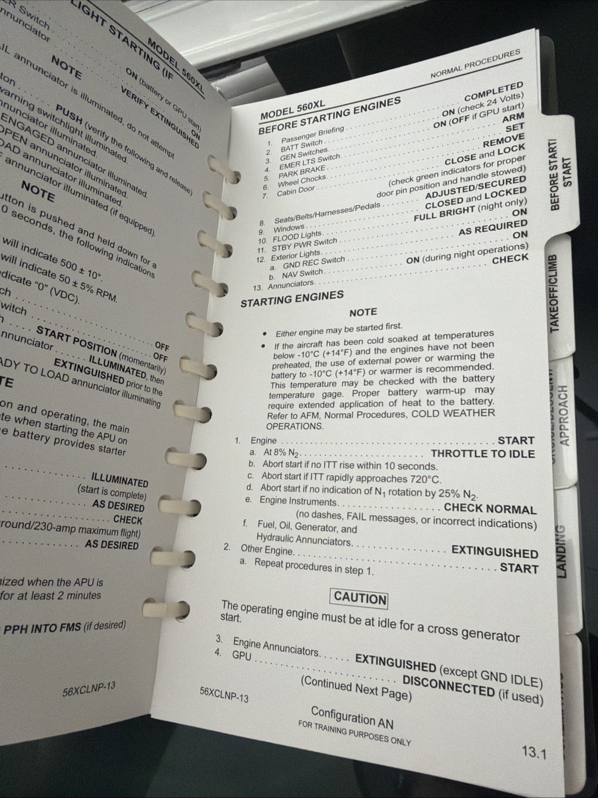 Cessna Citation Excel 560XL Pilot's Normal Procedures Checklist