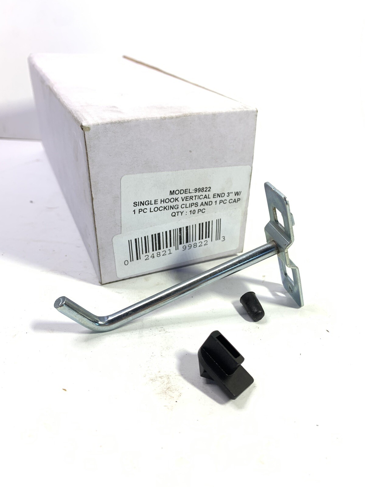 Qty-10 KENNEDY 99822 Single Rod Pegboard Hooks 3-in X 3/4-in X 2-3/8-in W/clips