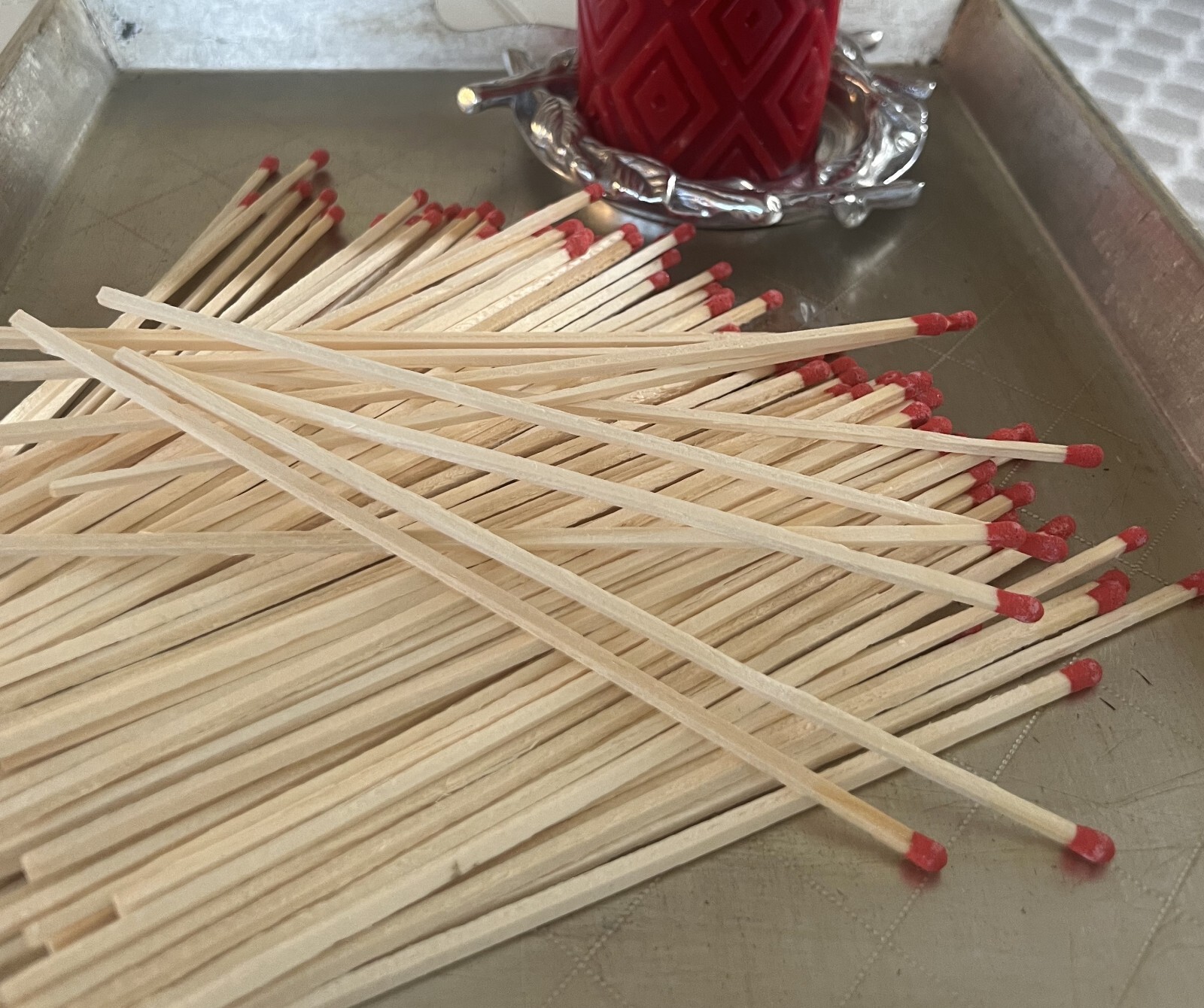 Blue Fireplace matches 8" Bundle of 100, Bulk, Match Refill, 8 Different Colors