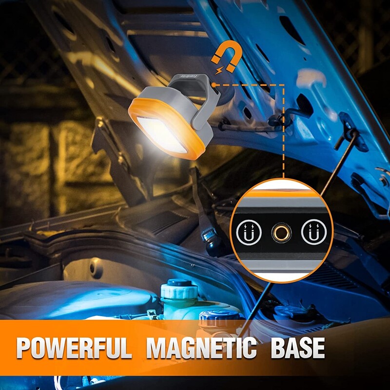 1000Lumen USB Rechargeable LED Work Light Magnetic Super Bright Worklight 2-PACK