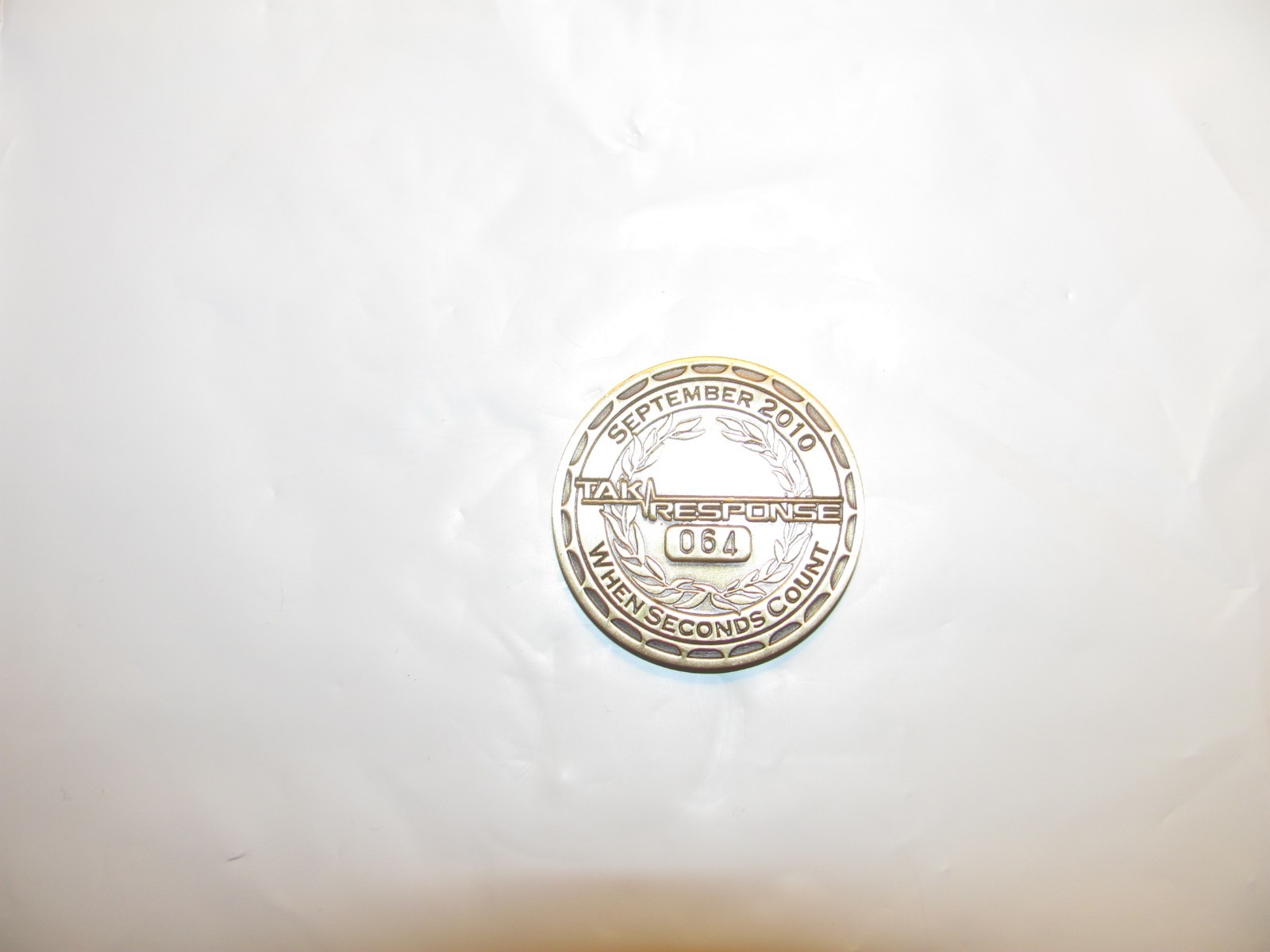 Tak Response When seconds count September 2010 Challenge Coin