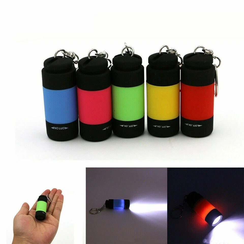 Mini USB Rechargeable LED Flashlight Pocket Torch Keychain Camping Lamp