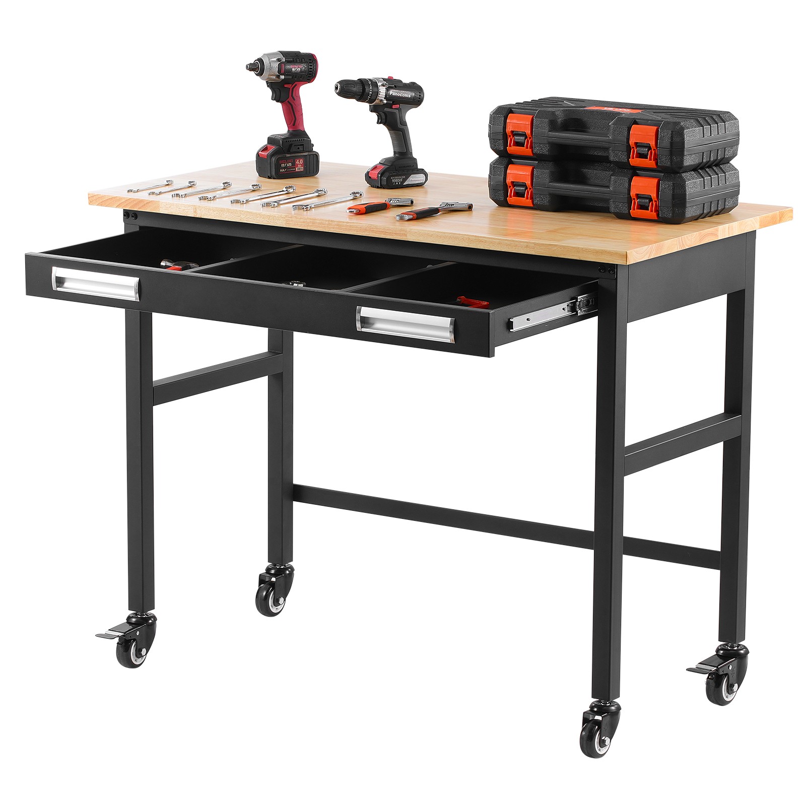 Uimoso 48-Inch Workbench with Drawer, 1500 lbs Capacity, Durable Wood Top