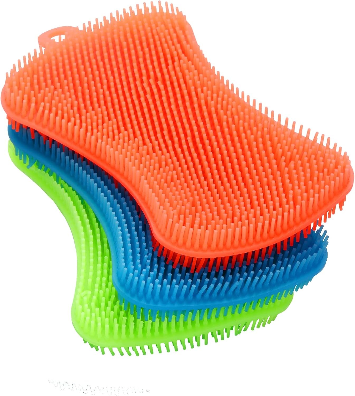 3PCS silicone dish sponges, multi-purpose kitchen sponge brush, food-grade