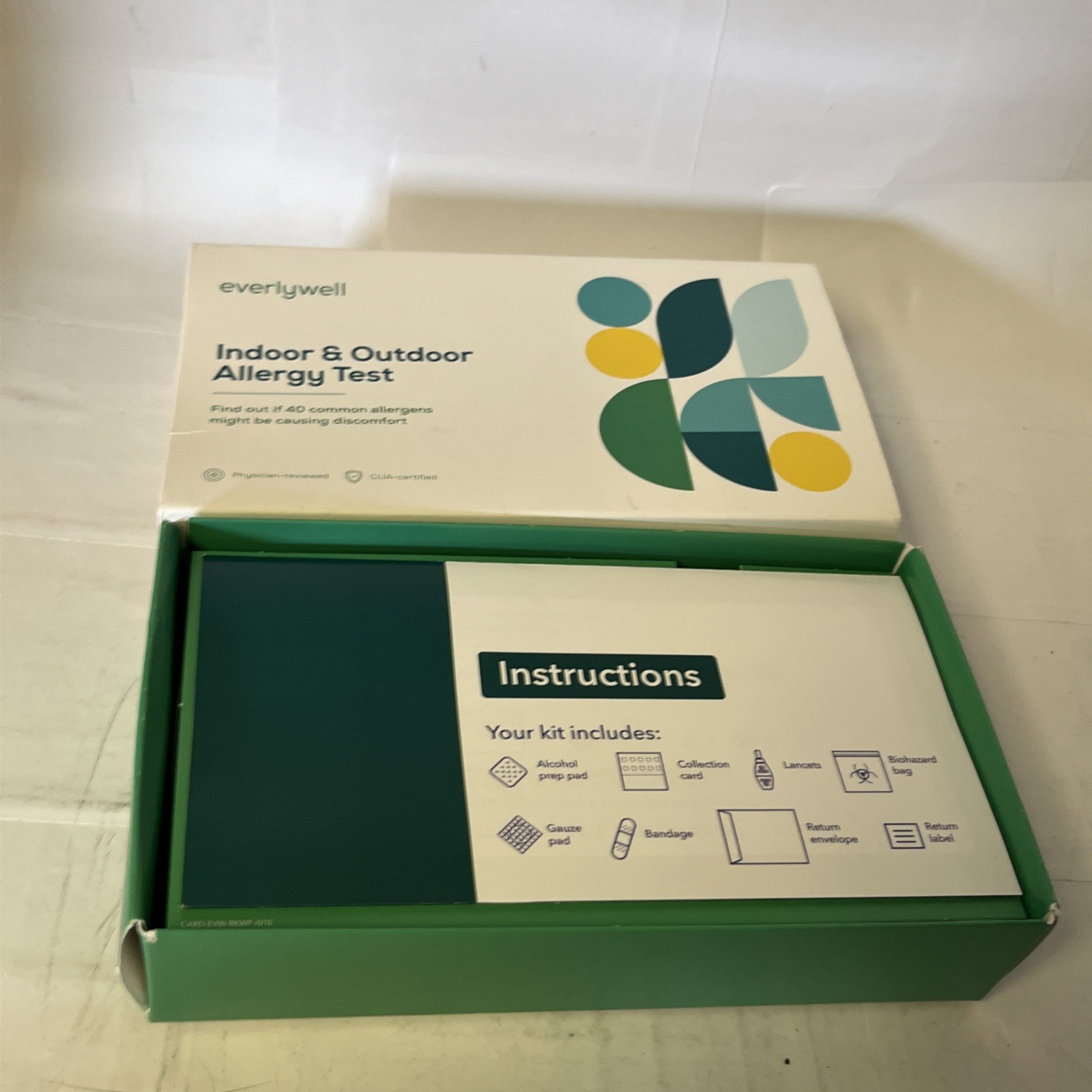 Everlywell Indoor and Outdoor Allergy Test 40 Allergens Sealed Exp 9/30/2026