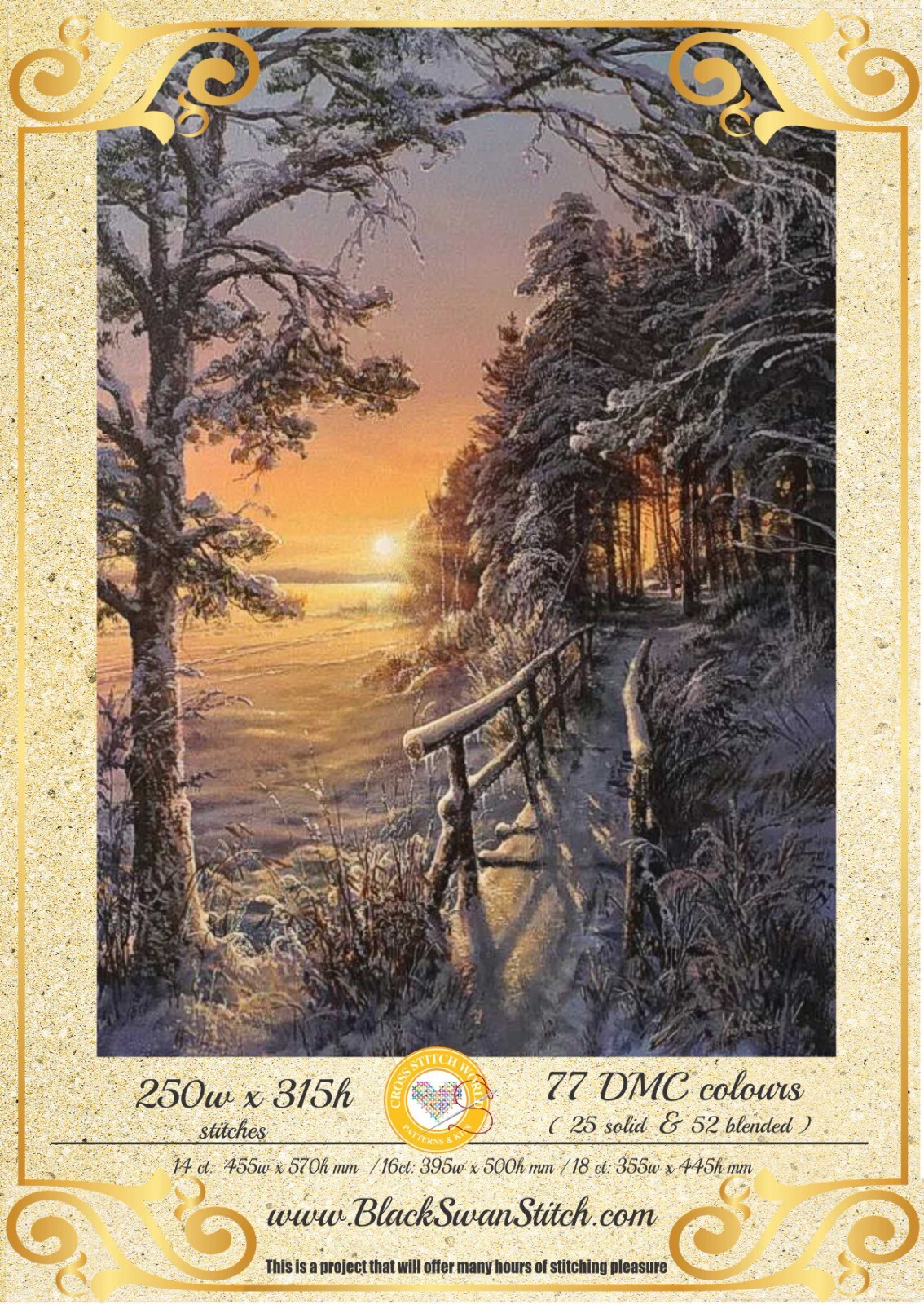 Winter evening 136 Chart Counted Cross Stitch Pattern Needlework