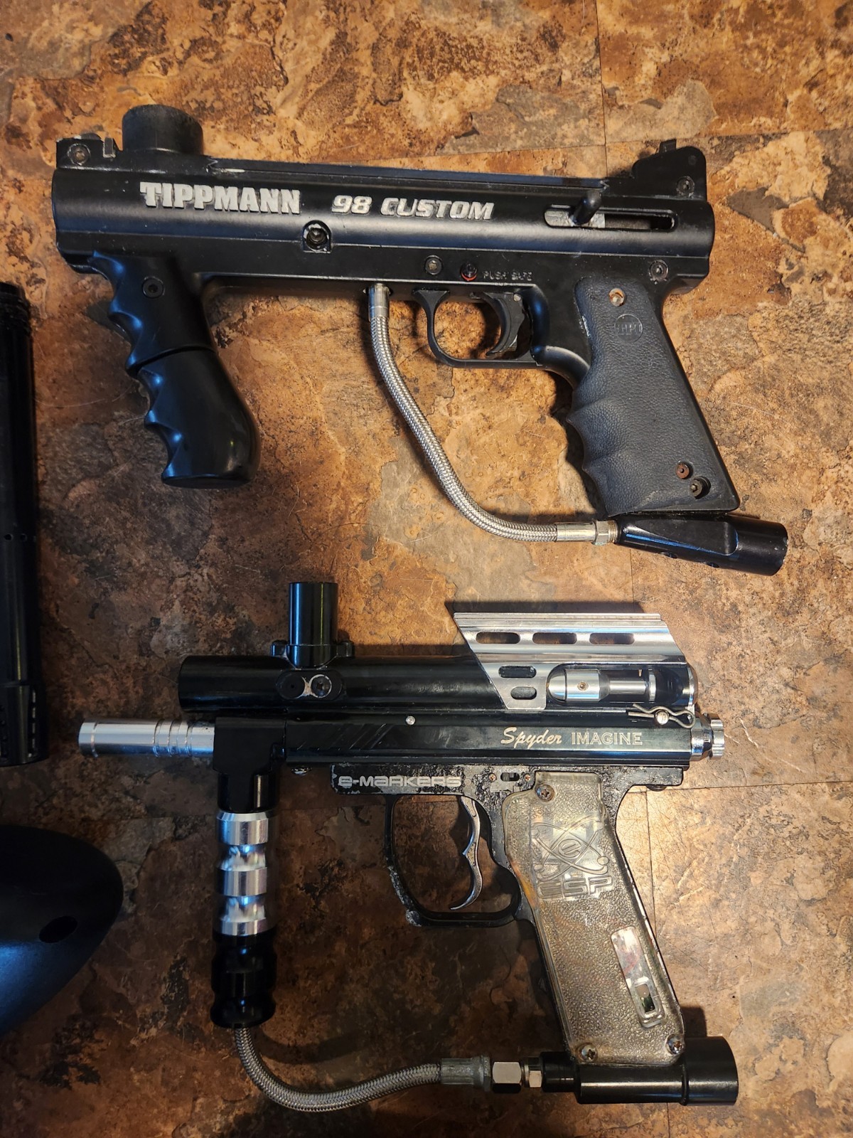 Spyder Imagine And Tippman 98 Custom + Extra For Parts Untested