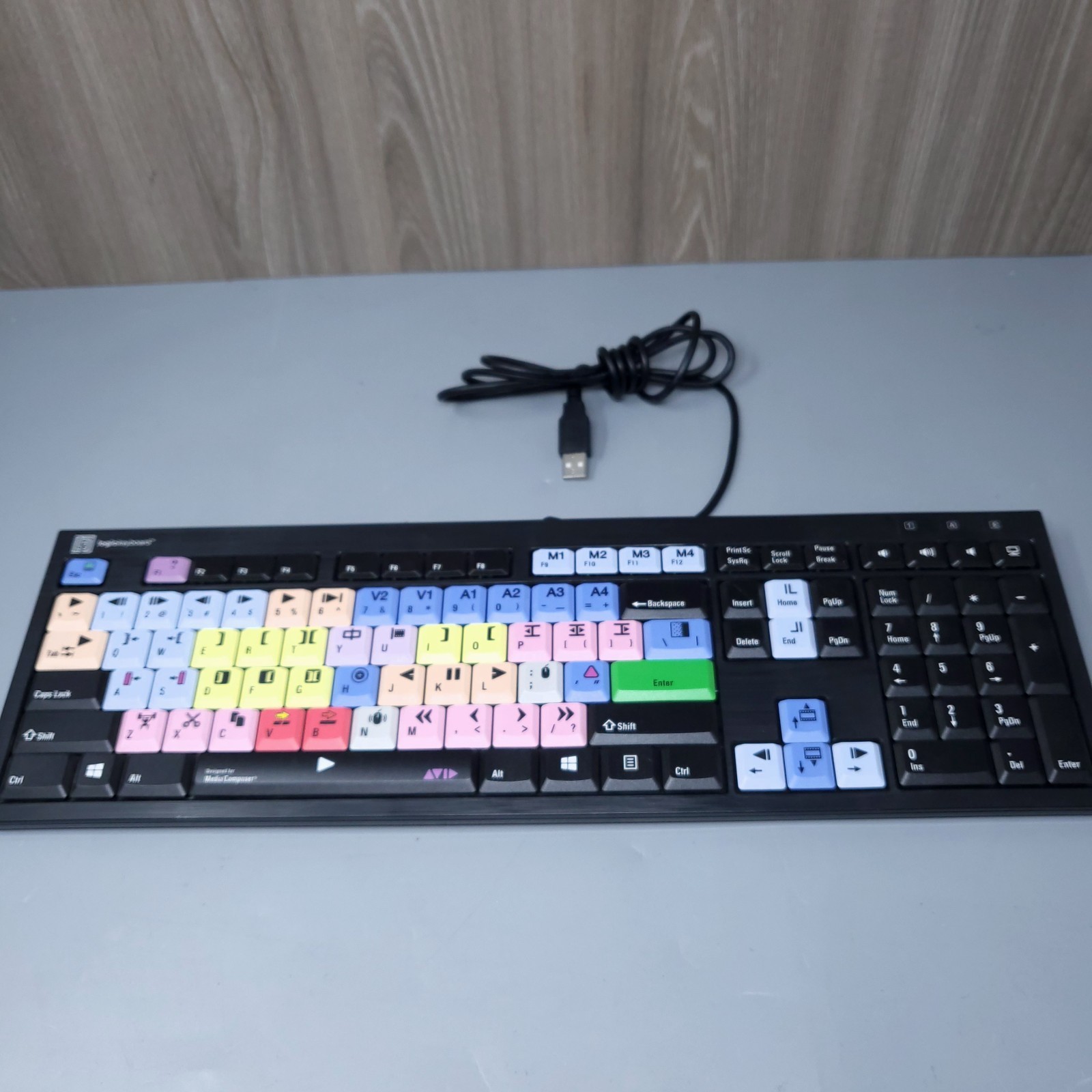 LogicKeyboard Avid Media Composer USB Keyboard LXH-JME7596H Tested Working