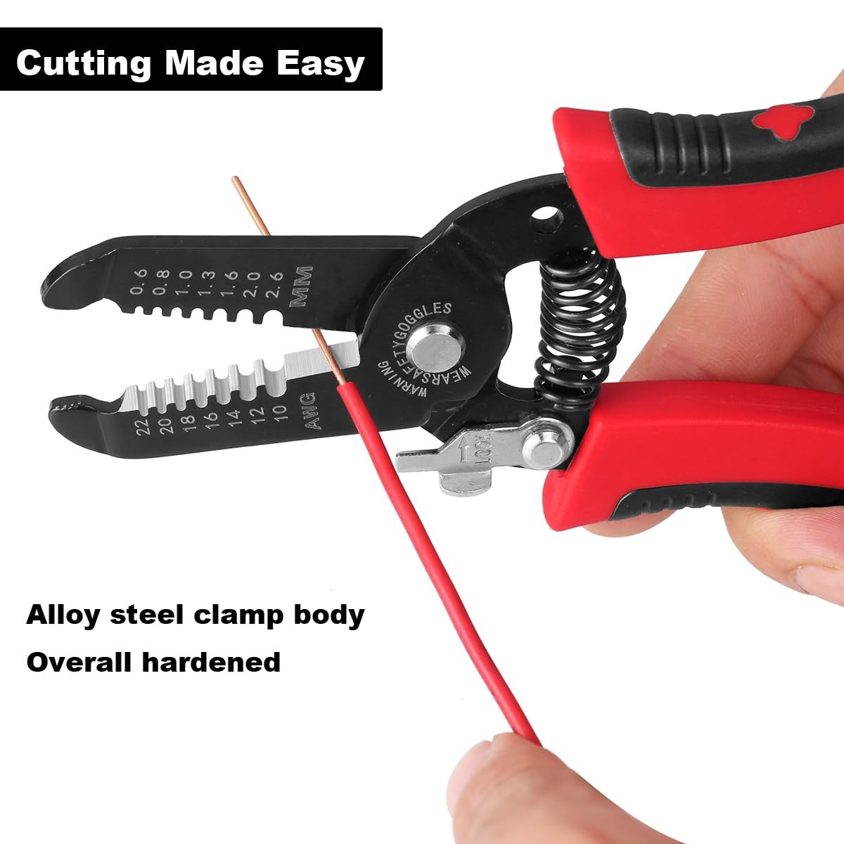 10-22 AWG Wire Stripper Cutter, Multifunctional Multi-Size Wire Stripping Too...