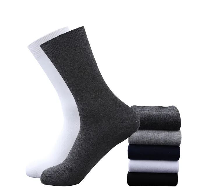 Men's Solid Color Cotton Dress Assorted Plain Dress Socks, Multi-Colors & Lot