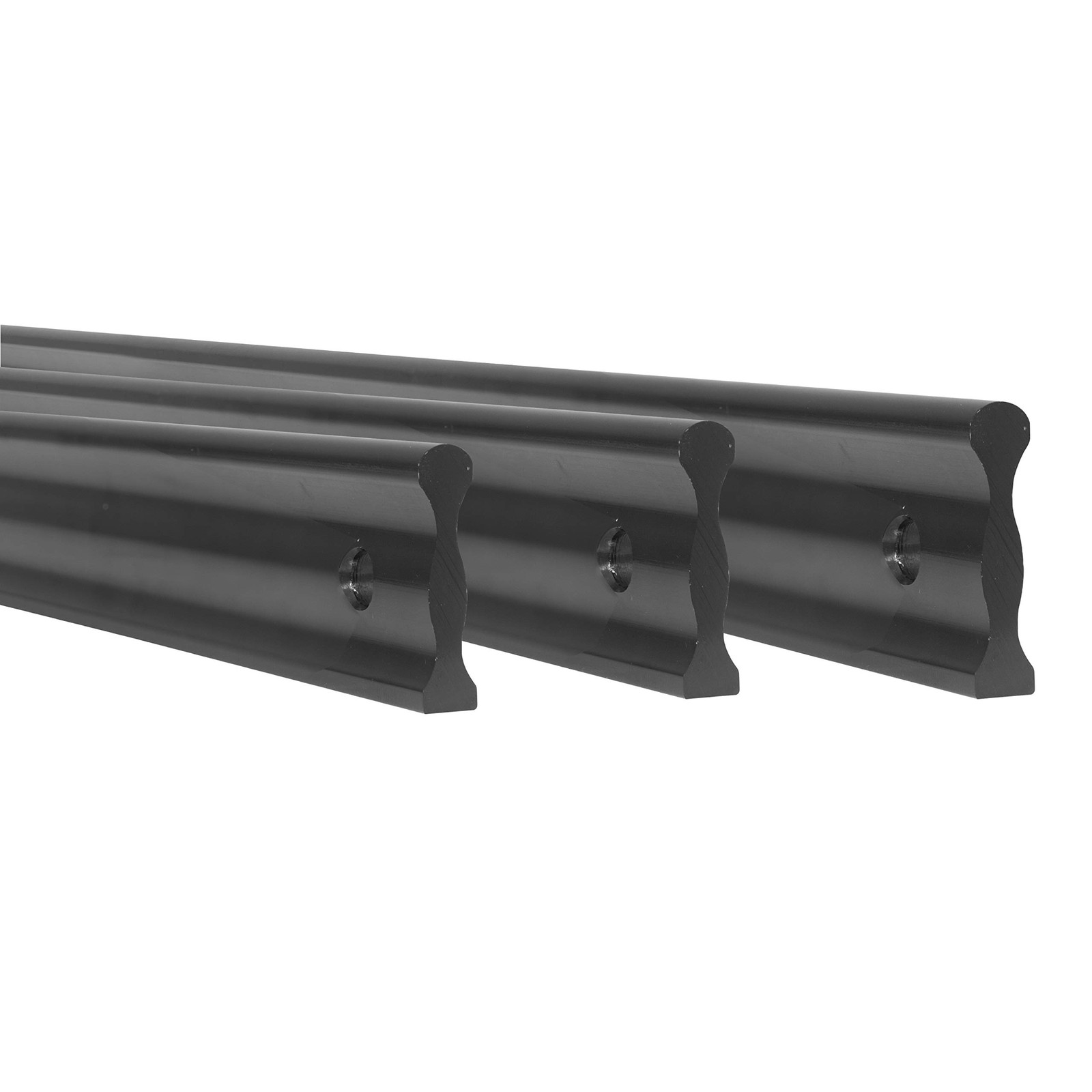 6", 12", 18" Anodized Aluminum Straight Edge Tools with Precision Edge, Black