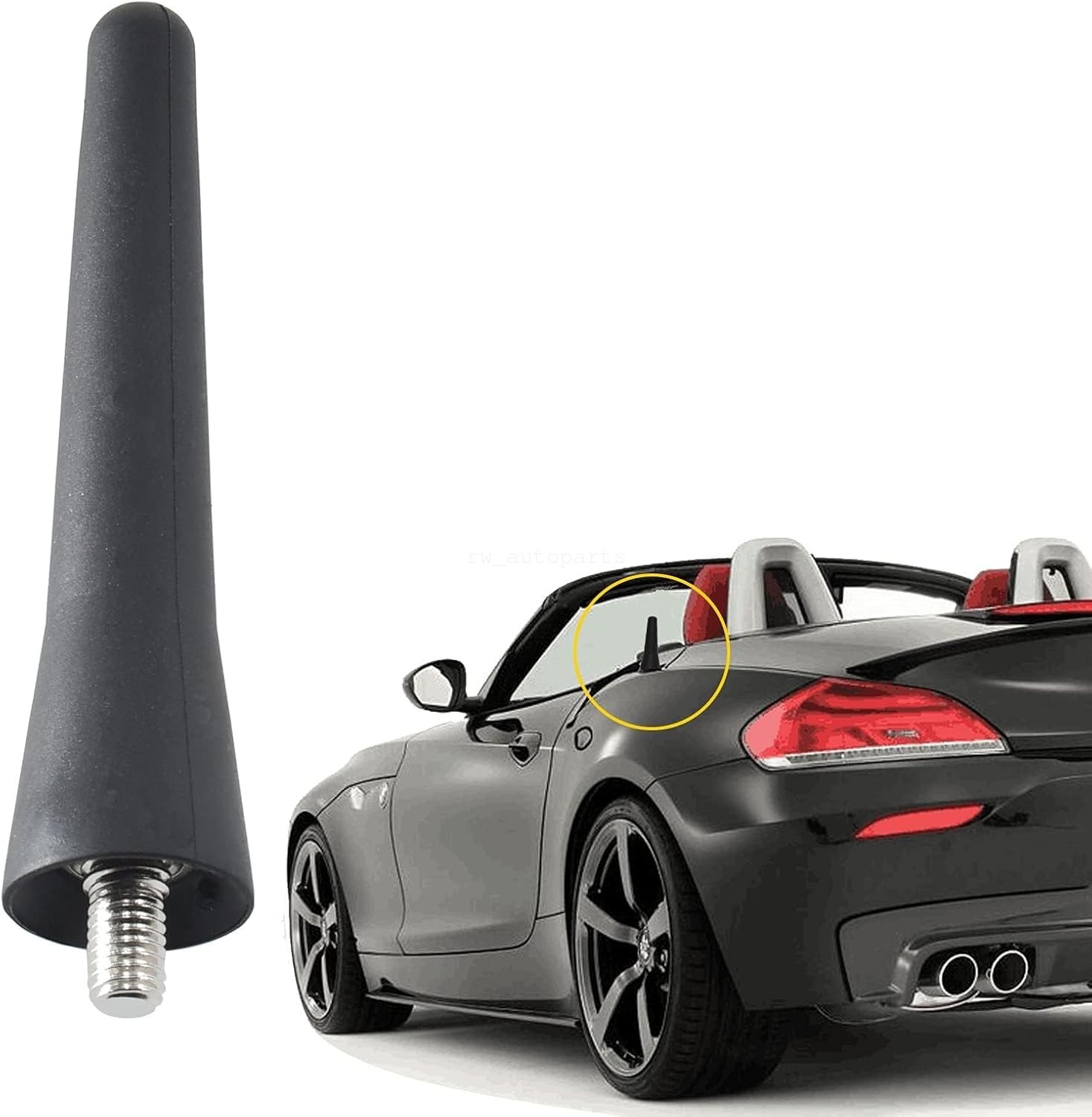 2.5" Stubby AM/FM Radio Antenna Mast W/ 3 Screw Wash Proof For 1998-2006 VW Golf