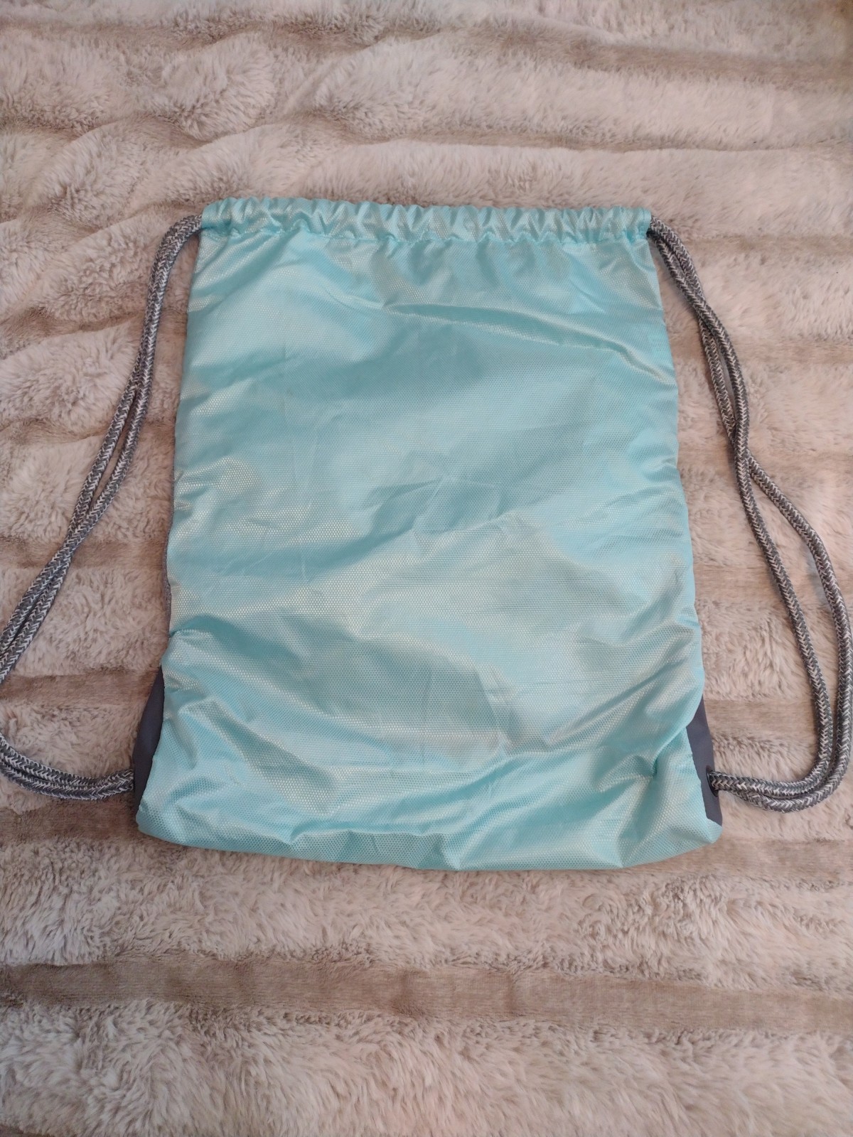 Adidas Drawstring Backpack Mint/Teal Grey Drawstring Gym Bag Mesh Zip Pocket