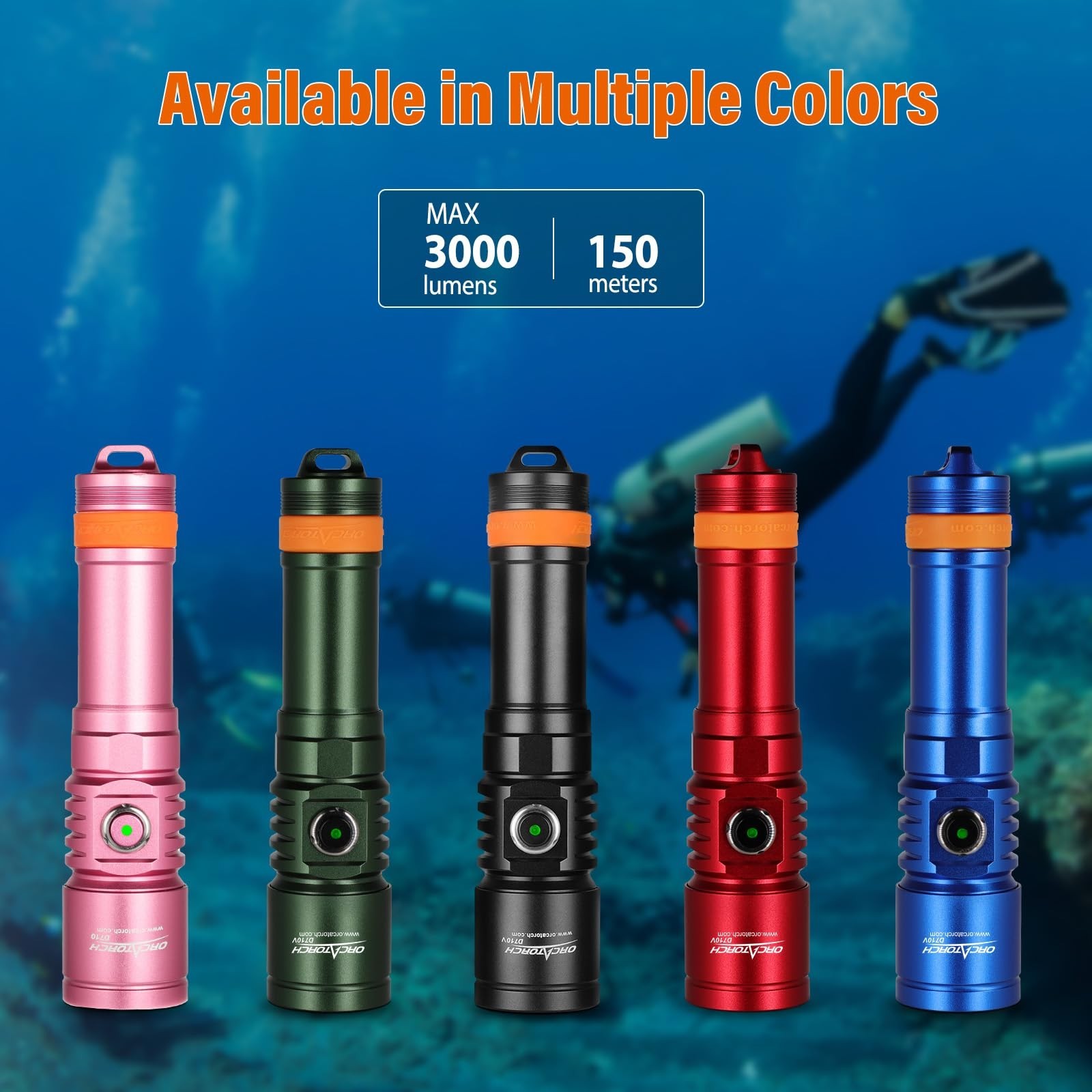 ORCATORCH D710 Dive Light 3000 Lumens Black