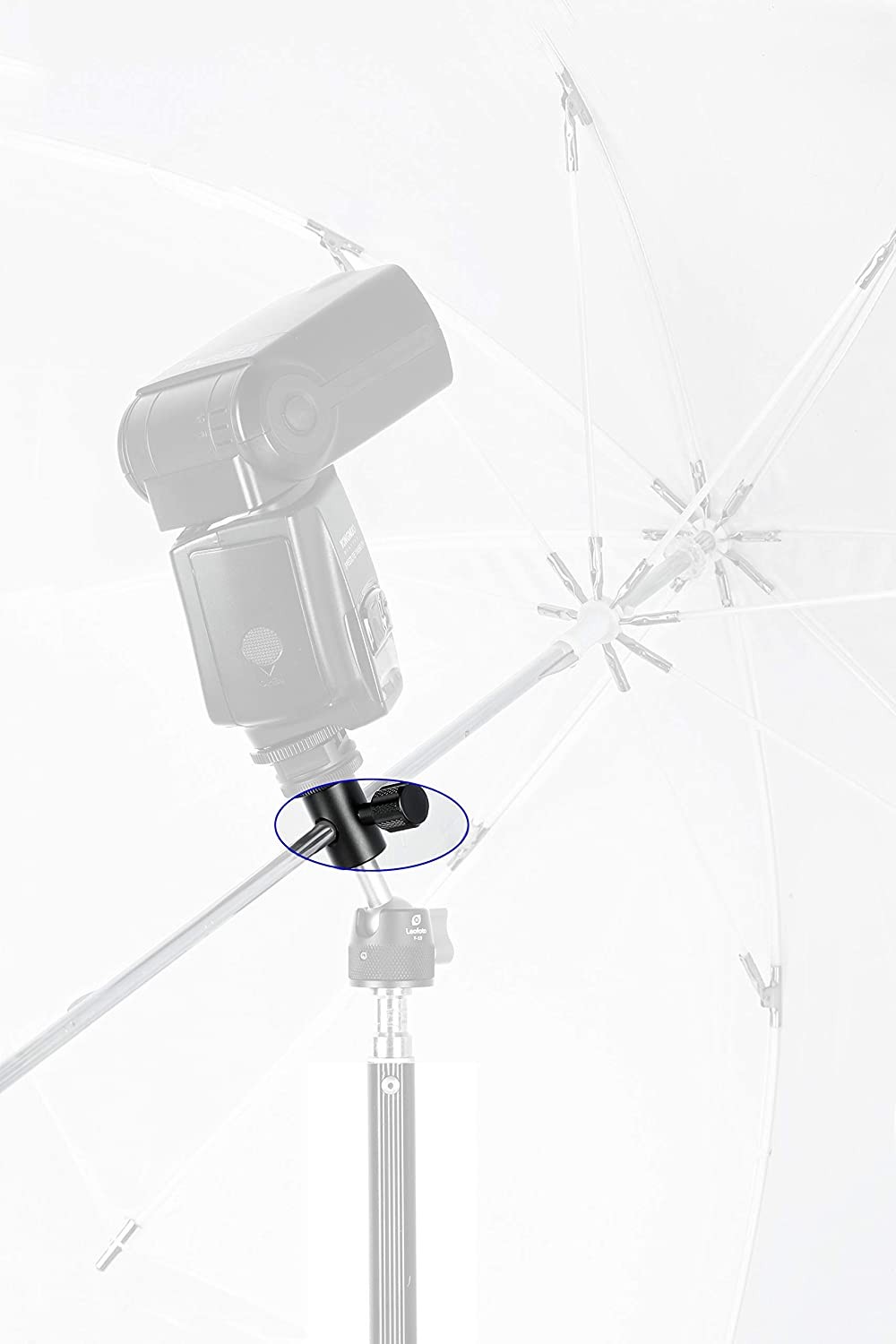 Leofoto CF-10 Umbrella Clamp Adapter Accessory fits up to 8mm Diameter Shafts
