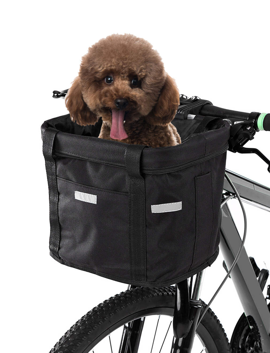 Bicycle Front Basket Remove Waterproof Bike Handlebar Canvas Basket Pet Carry Ba