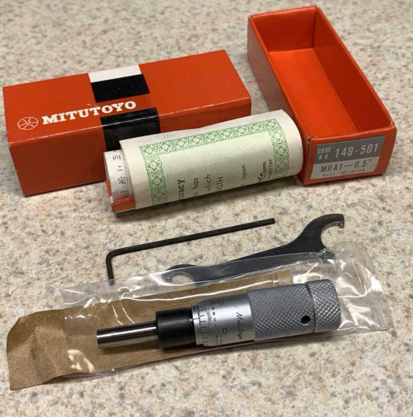 Machinist Tools: Mitutoyo 1/2" Micrometer Head (NOS) 148-501  .001 grad