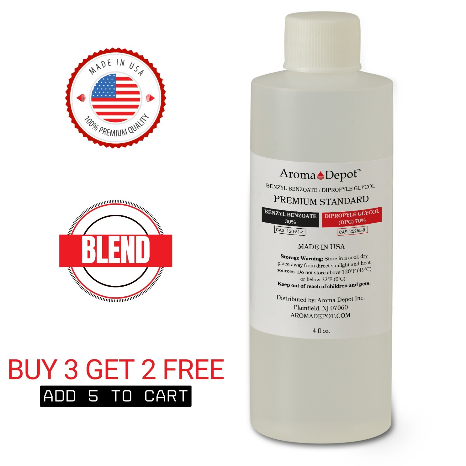 4 oz. - 70/30 DPG & Benzyl Benzoate Blend Dipropylene Glycol Aromatic Compound