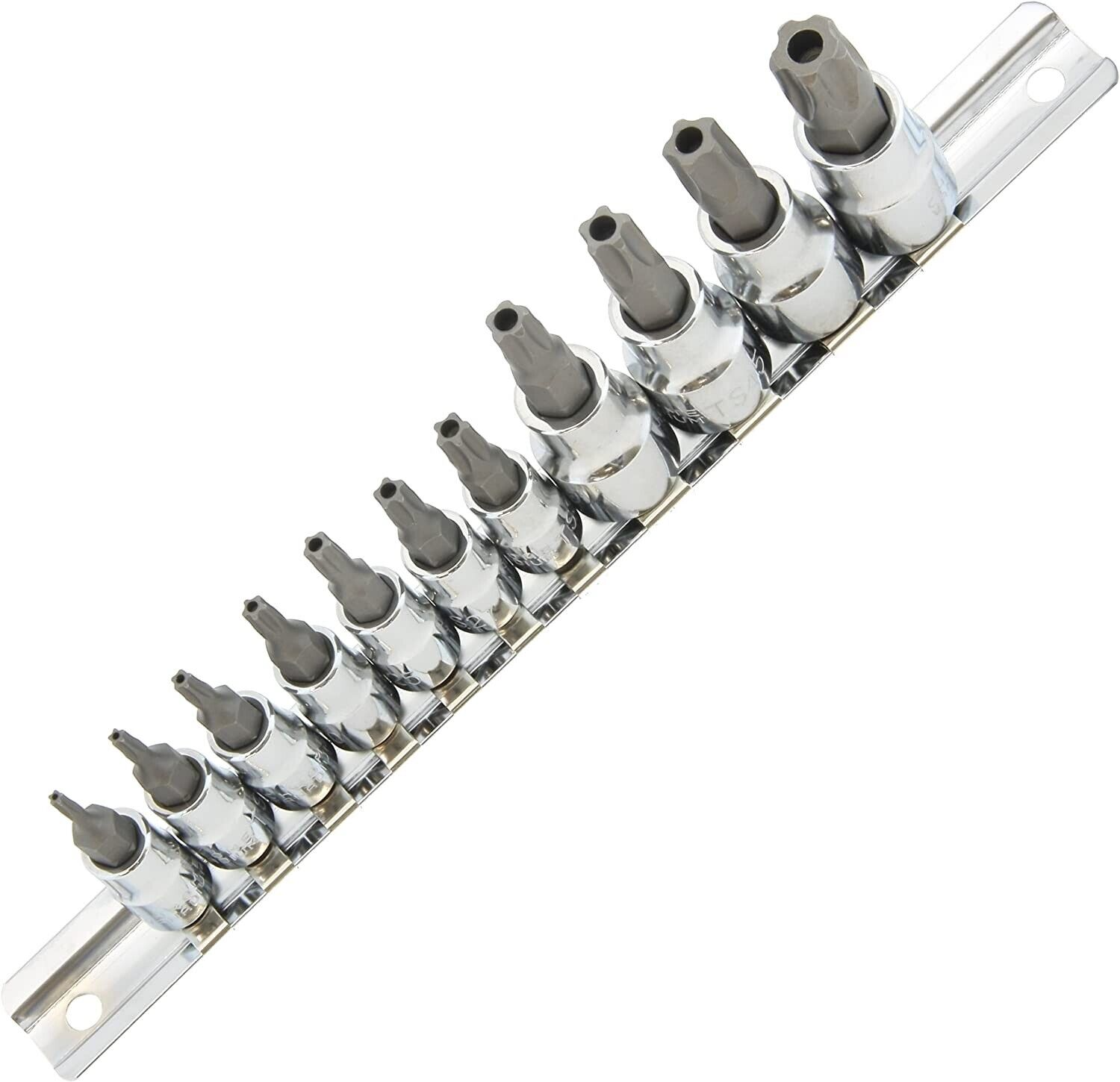 11 pc 5-POINT Security Star Bit Socket Set Torx Star Tamper Proof Bits w/ holder