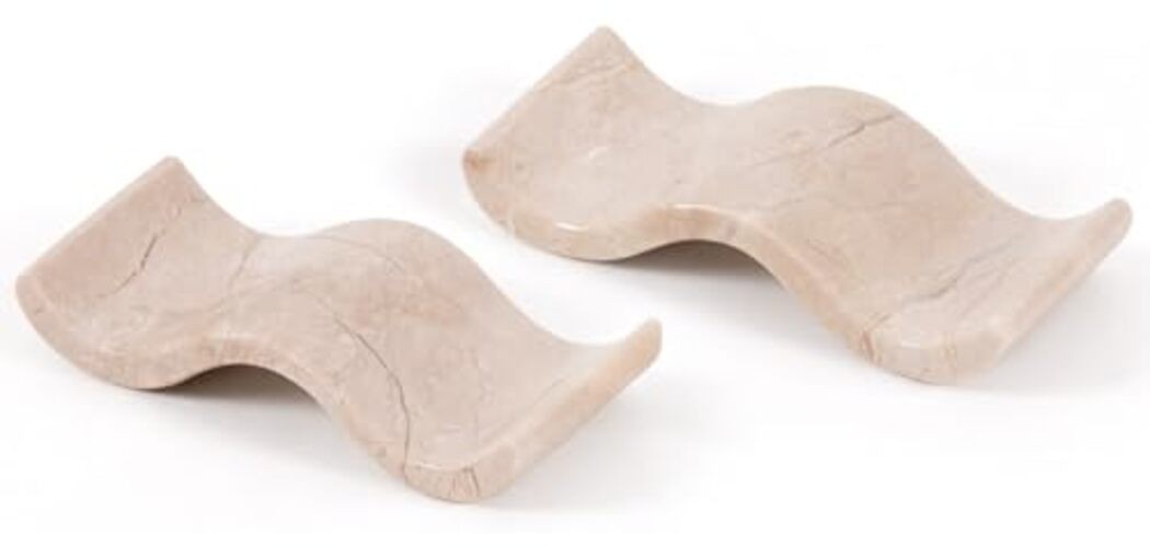 Marble Chopstick Holder Set of 2 for Table Handmade Beige Chopstick Verona