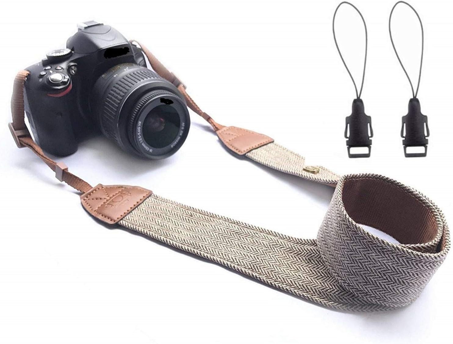 Stylish Brown Canvas Strap with Quick Release - Perfect for DSLRs and Binoculars