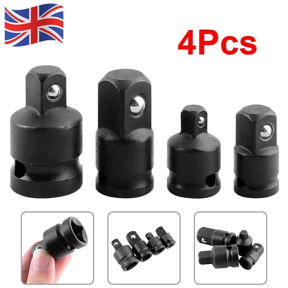 4PC IMPACT SOCKET ADAPTOR CONVERTER REDUCER 1/2 3/8 1/4 INCH DRIVE STEP UP DOWN