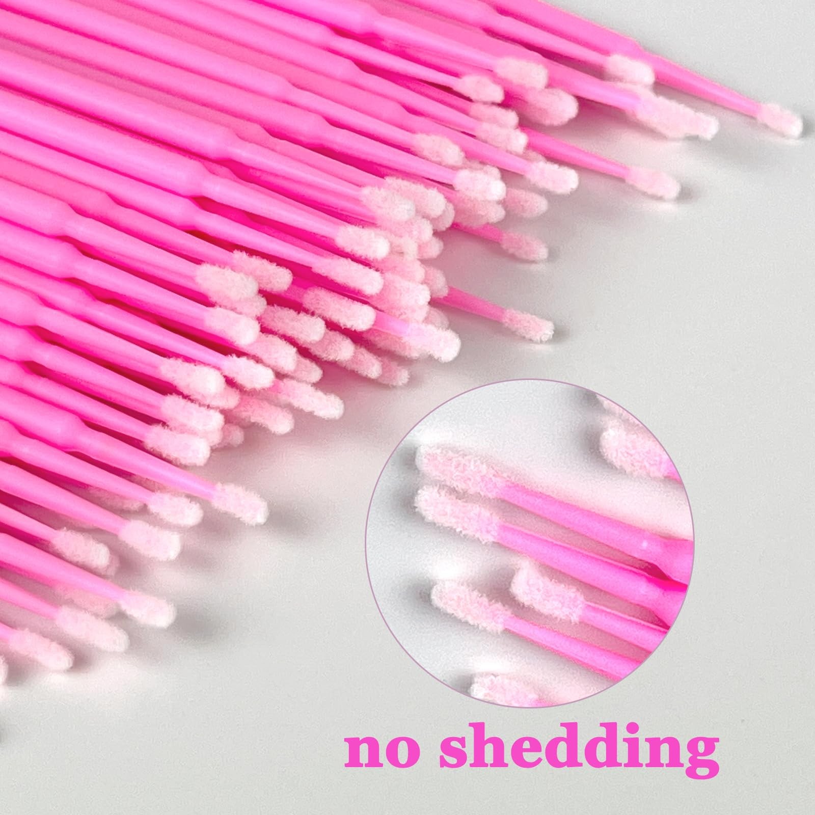 Micro Brushes, Microswabs For Eyelash Pink - normal brush - 300 pcs