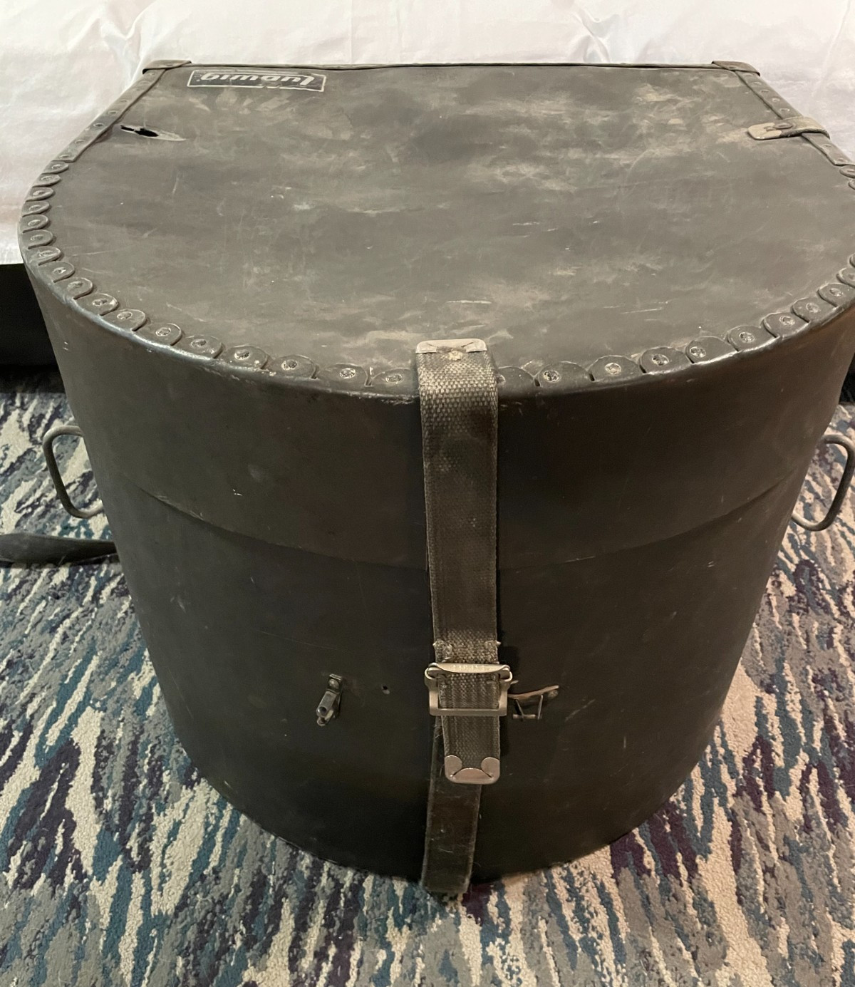 Vintage Ludwig hard fiber drum cases with straps 22x18 Bass Drum
