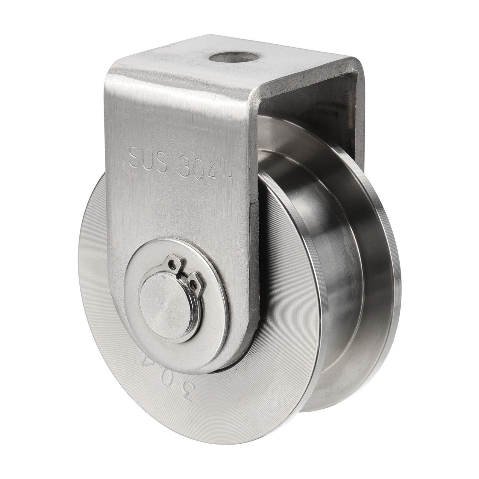 Dia.2.7" H Groove Wheel with Bracket, Track Wheel Load 660 lbs