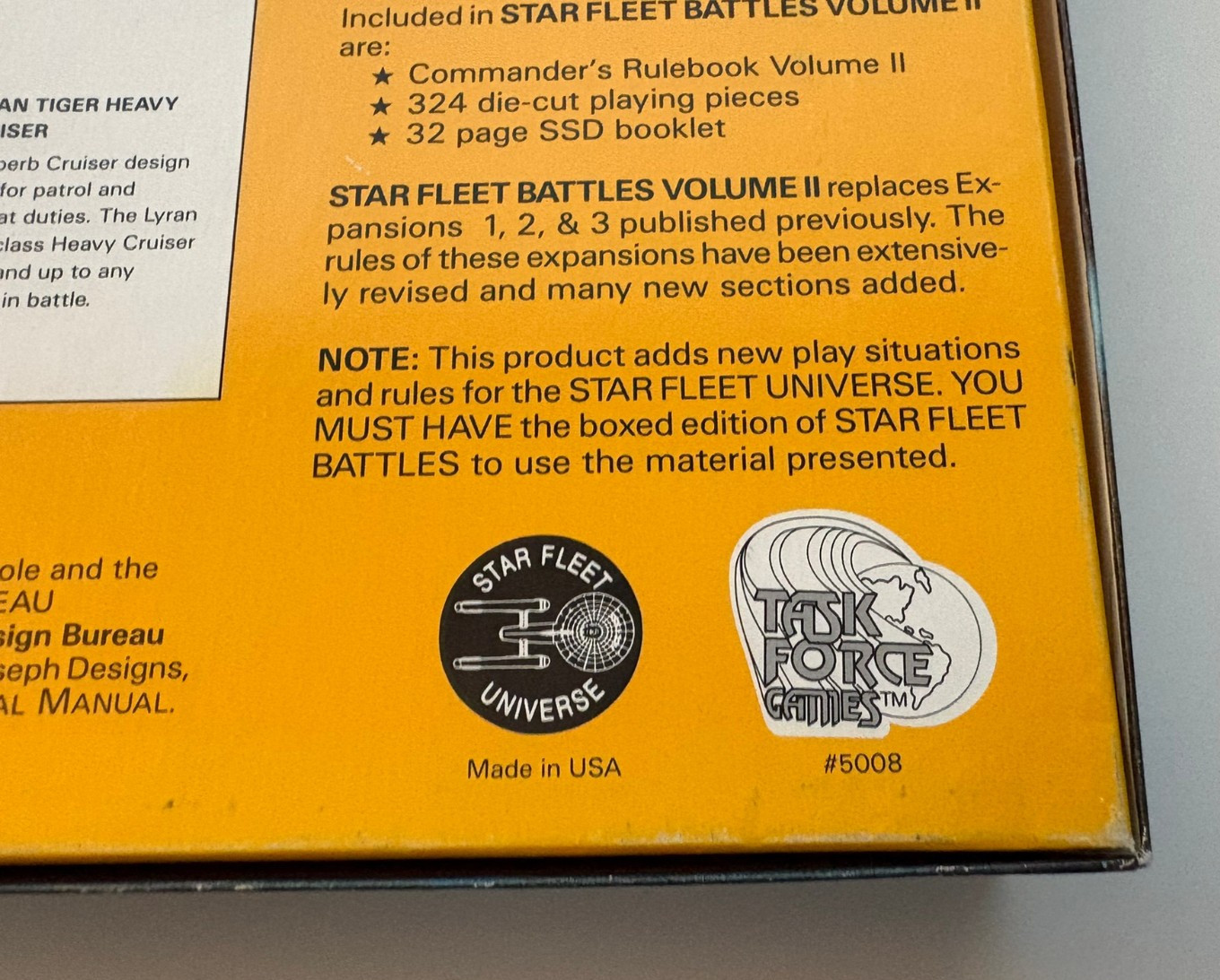 Star Fleet Battles Volume II: Task Force Games (Incomplete / Read Description)