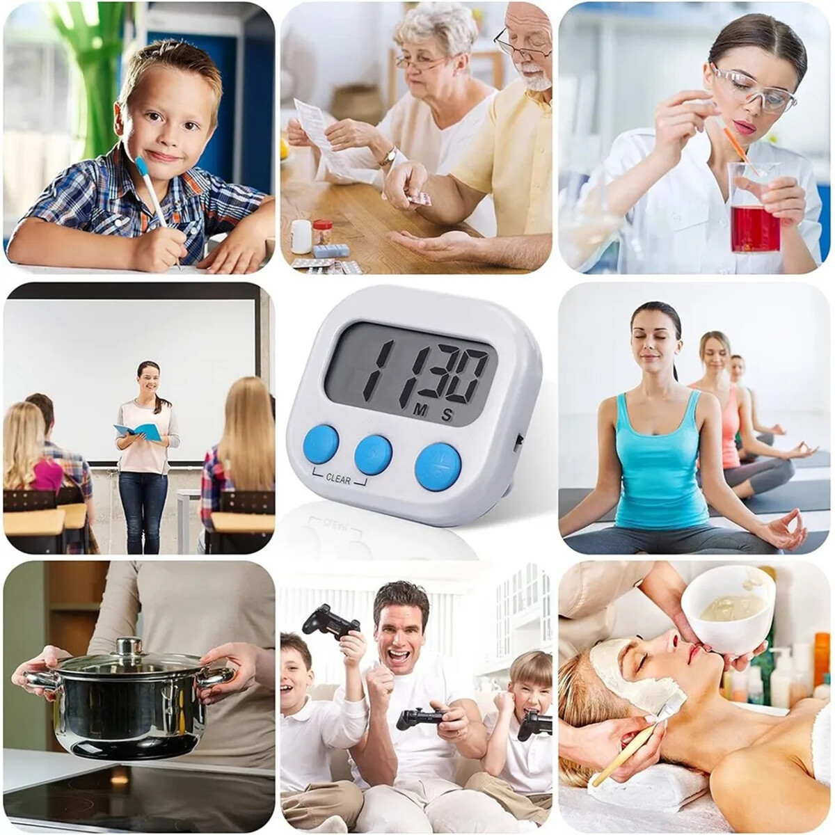 Digital Kitchen Cooking Timer Also Used Magnetic Countdown Timer for Exercise
