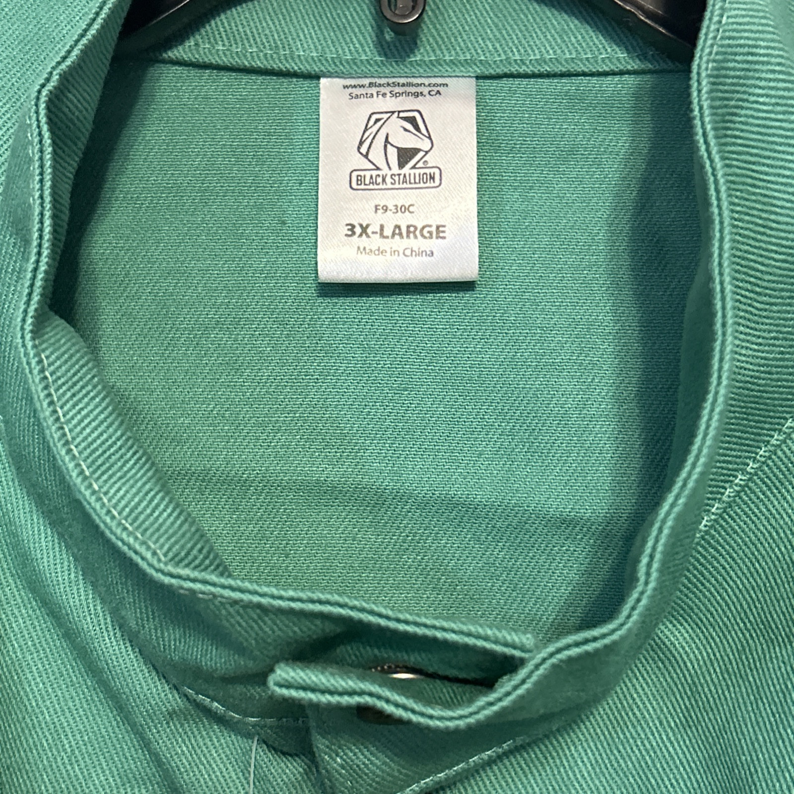 F9-30C Black Stallion TruGuard™ 200 FR Cotton Welding Jacket Green Unisex 3XL