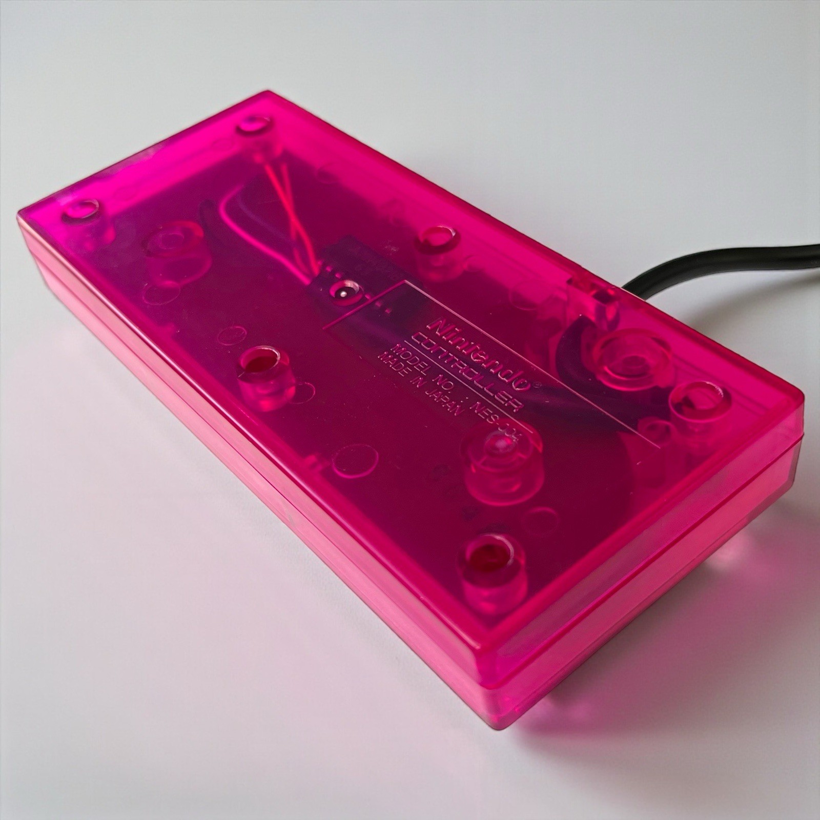 Custom NES Controller Transparent Pink Shell New Cable OEM Nintendo Motherboard