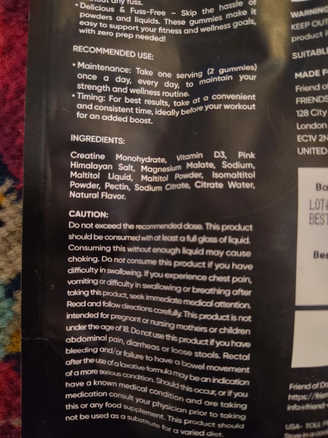 60 Creatine Gummies Monohydrate w/ Electrolytes Magnesium&VD3 Hydration&Recovery