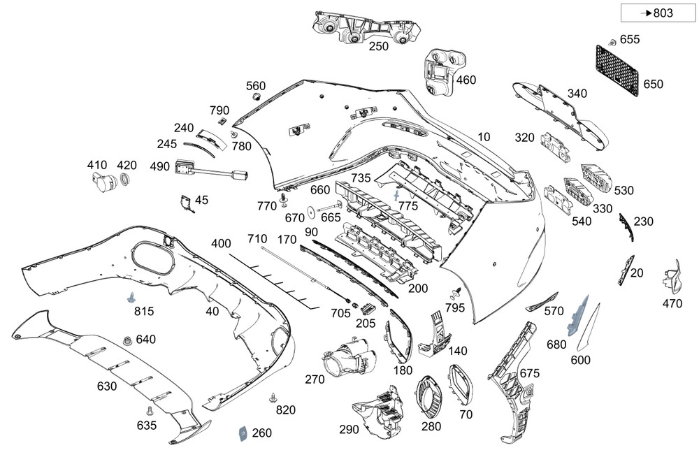 Genuine Mercedes-Benz Cover Radar Sensor 118-821-24-00