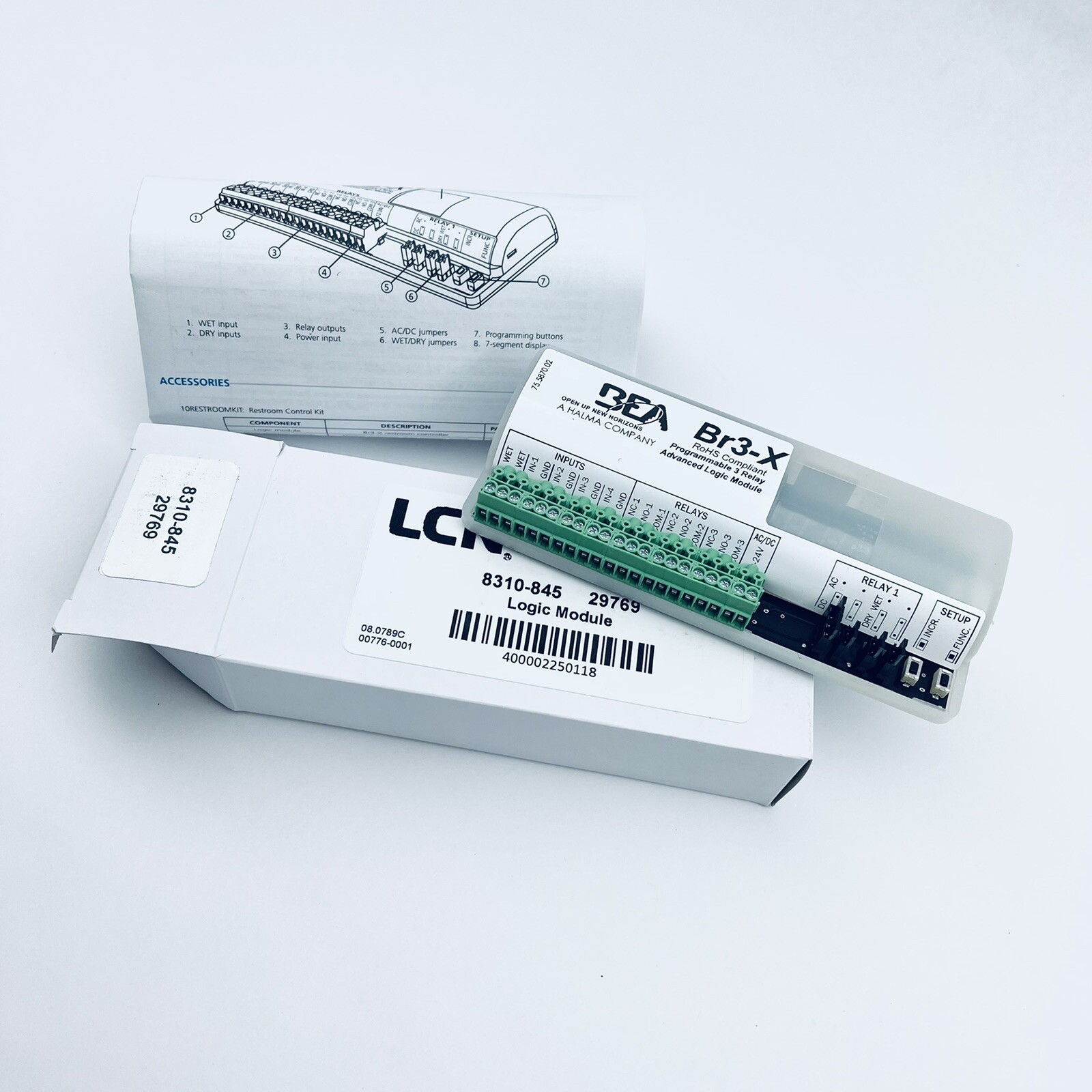 8310-845 LCN LOGIC MODULE & RESTROOM CONTROLLER, 3 RELAY, PROGRAMABLE