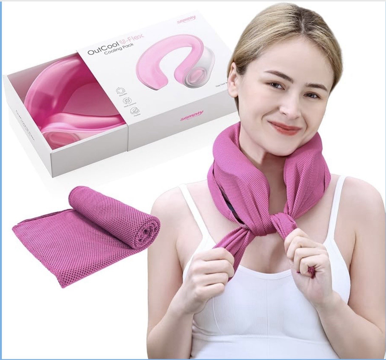Samply OutCool U-Flex Neck Coolers, Cooling Tube Wraps, Reusable For Outdoor