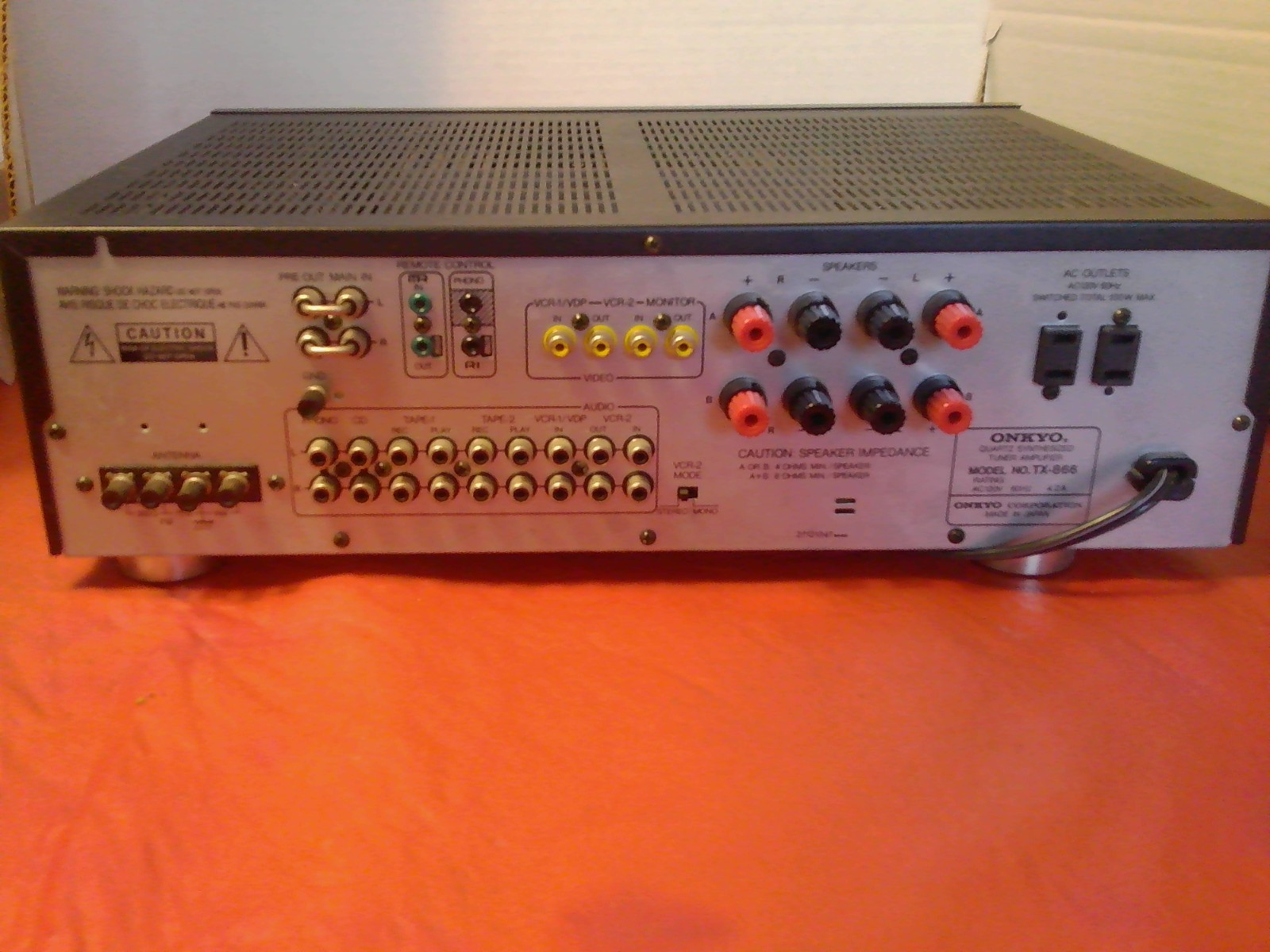 Onkyo TX-866 Quartz Synthesized Tuner Amplifier Untested READ!