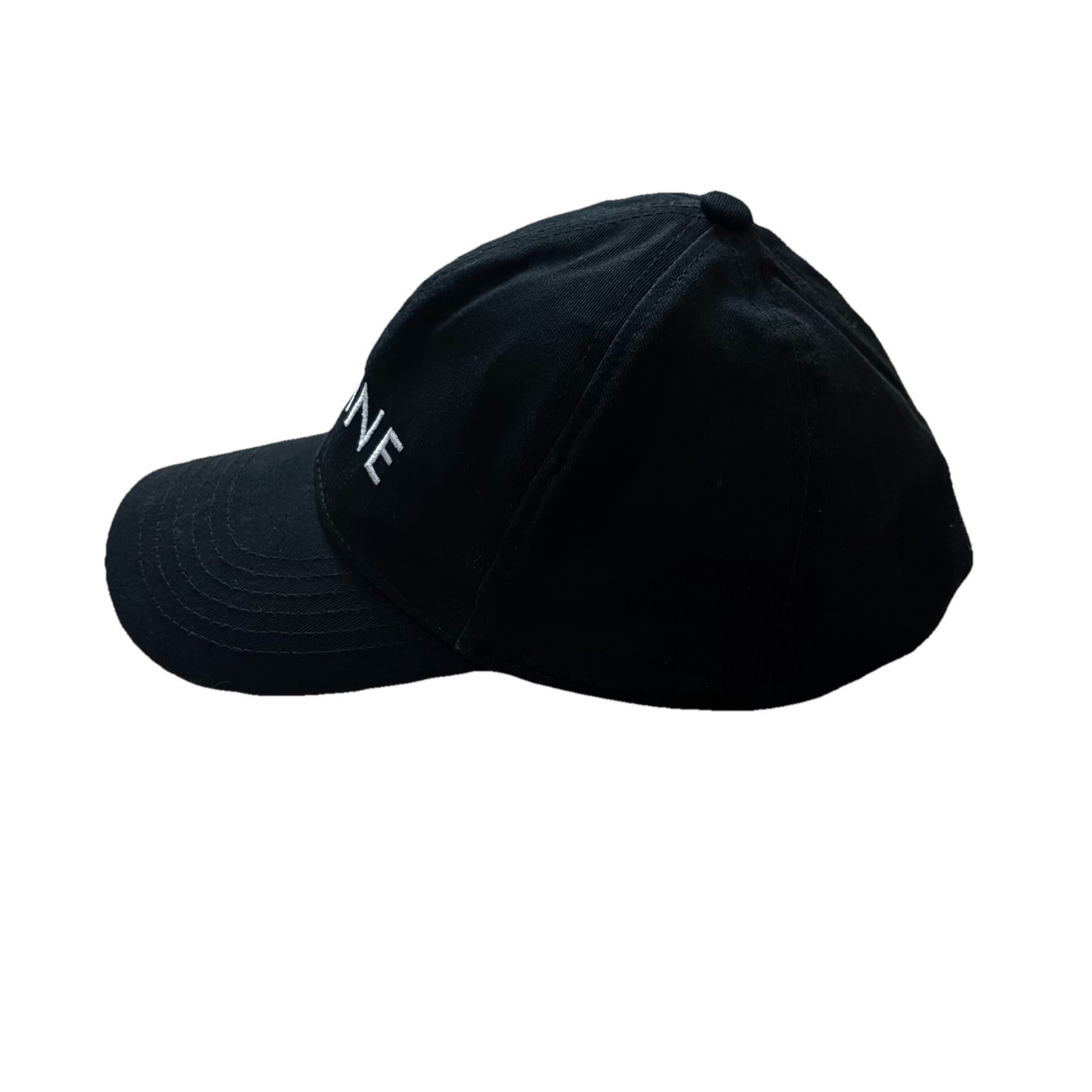 Celine Paris Black White Logo Cotton Drill Baseball Cap Hat Adjustable